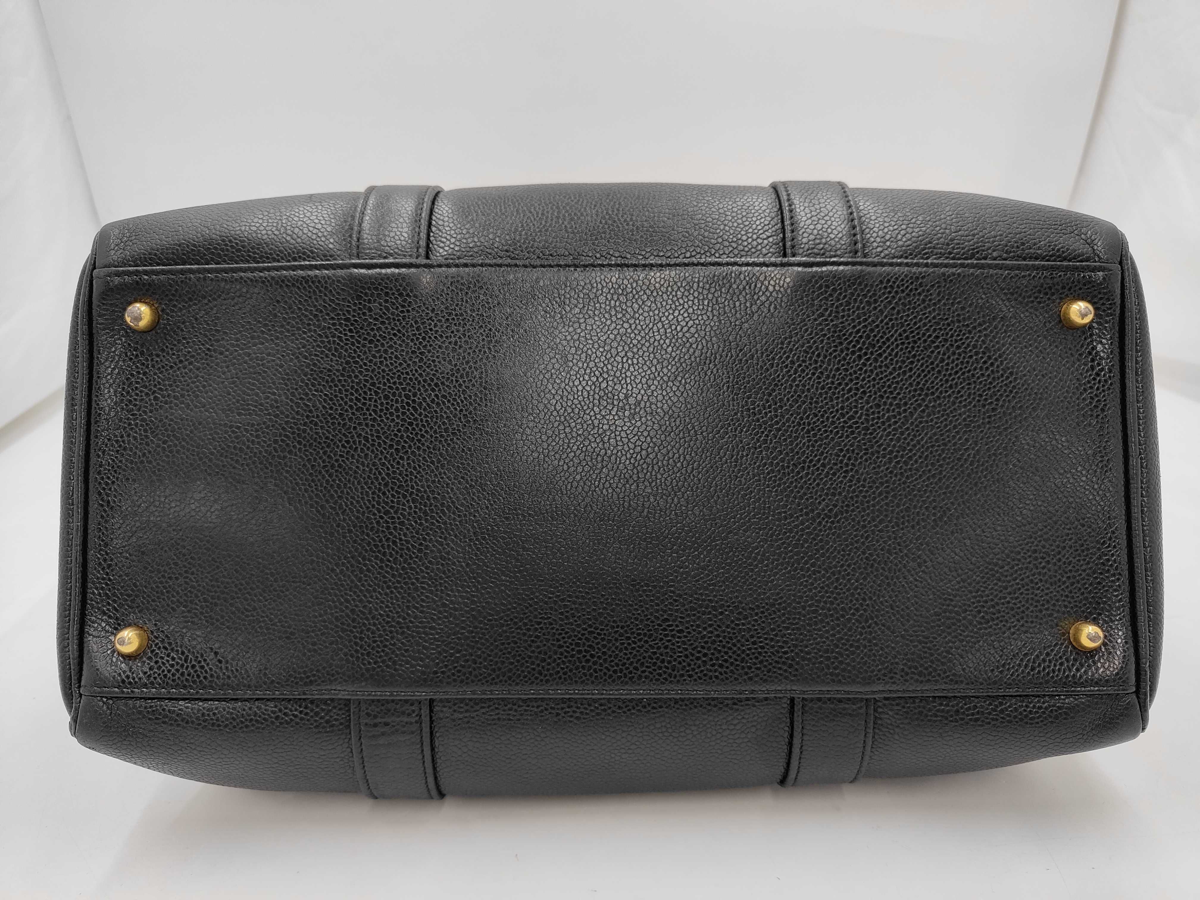 Coco Mark Caviar Skin 2-Way Handbag, Black with Gold Hardware, Series 2, ST Boston Bag — view 3