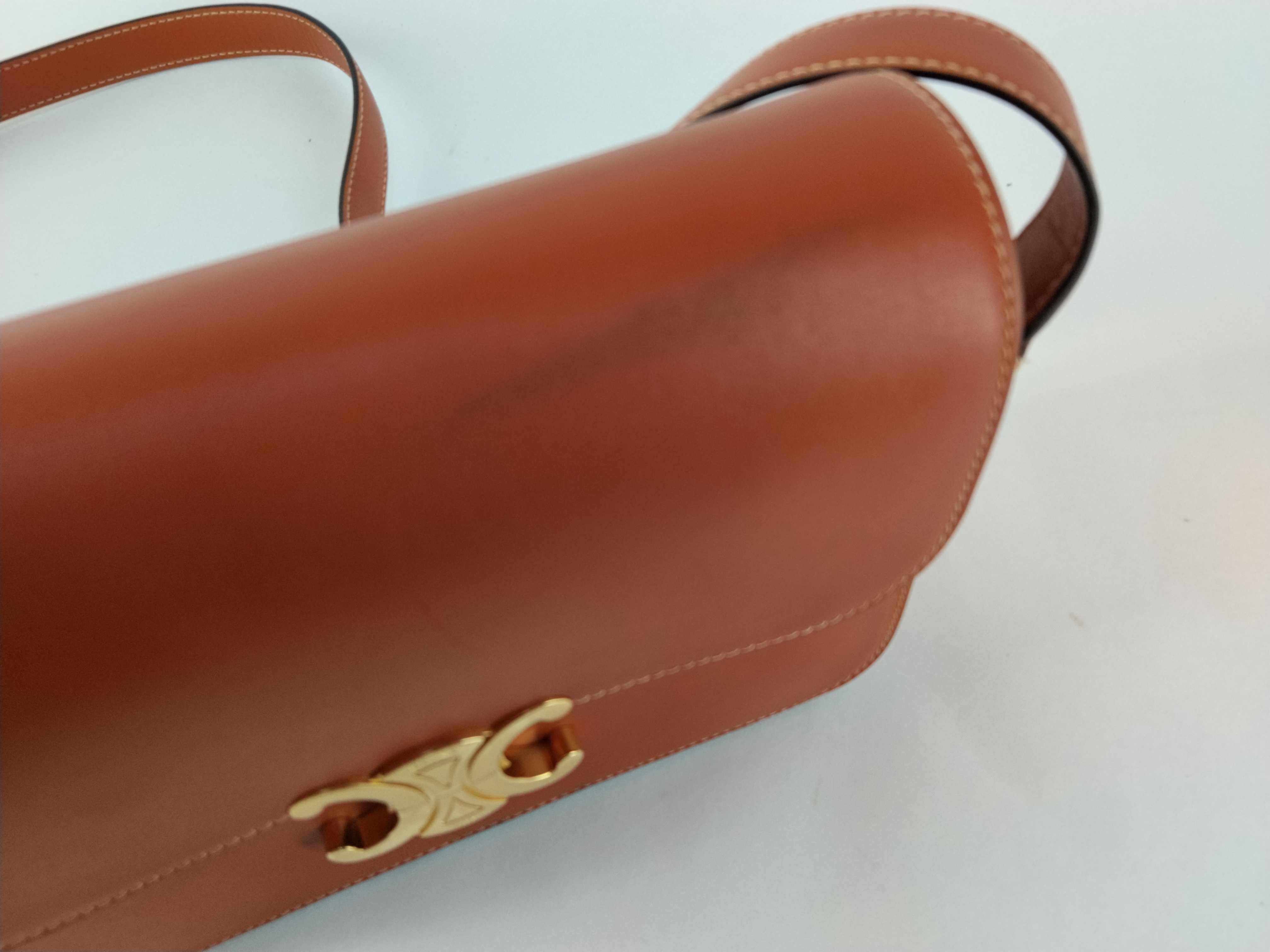 Triomphe Teen Leather Brown Shoulder Bag — view 15