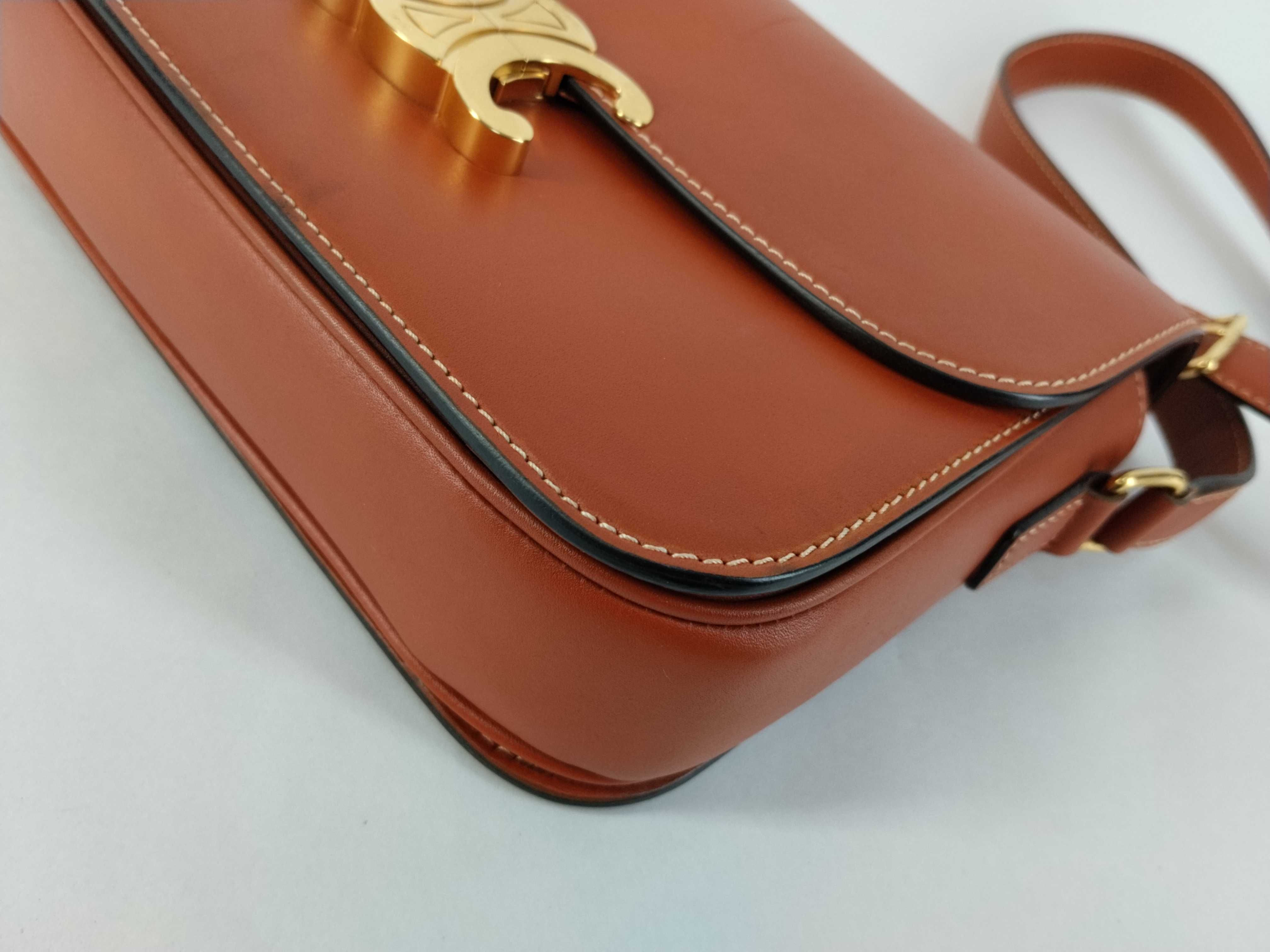 Triomphe Teen Leather Brown Shoulder Bag — view 6