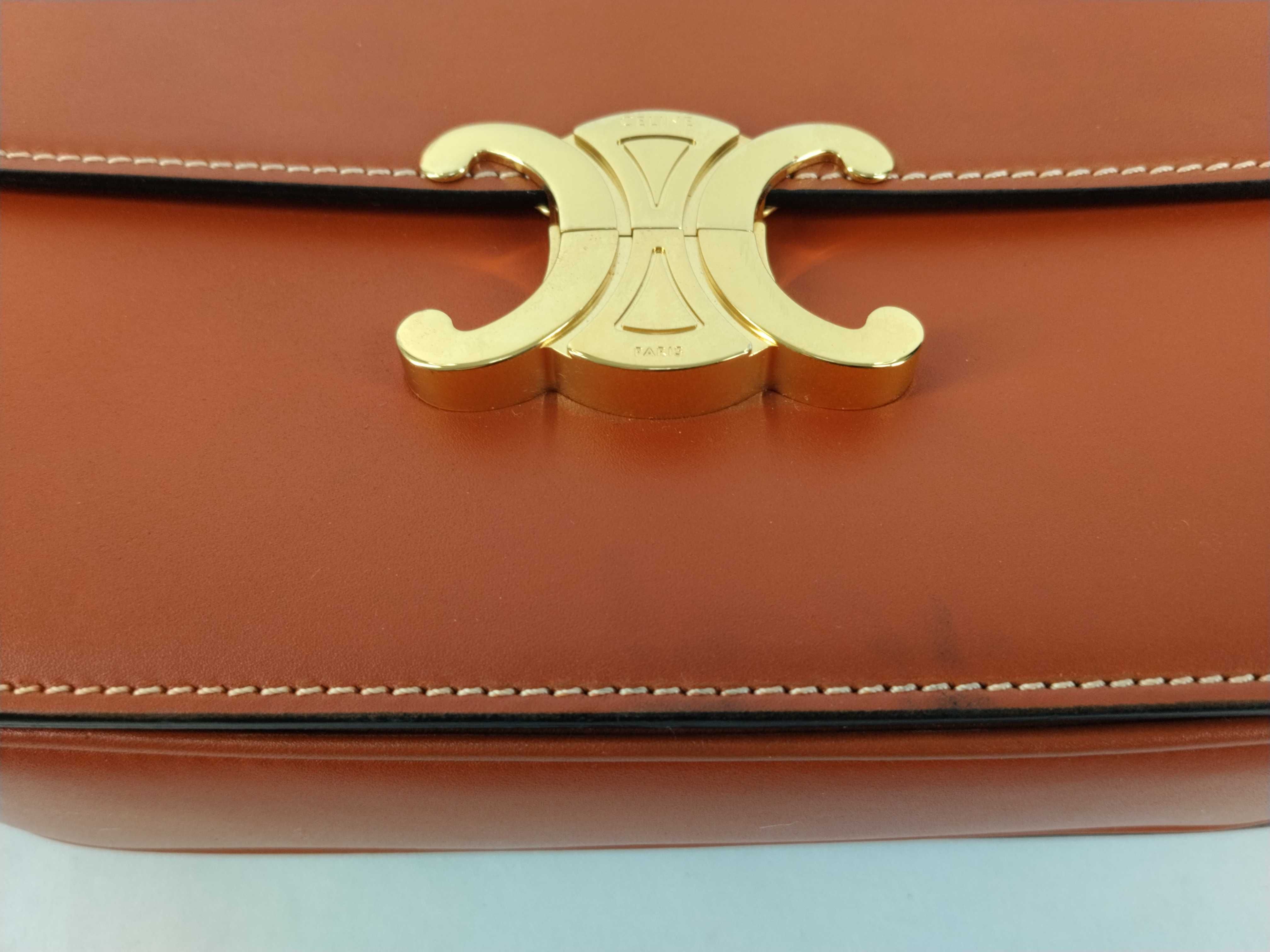 Triomphe Teen Leather Brown Shoulder Bag — view 8