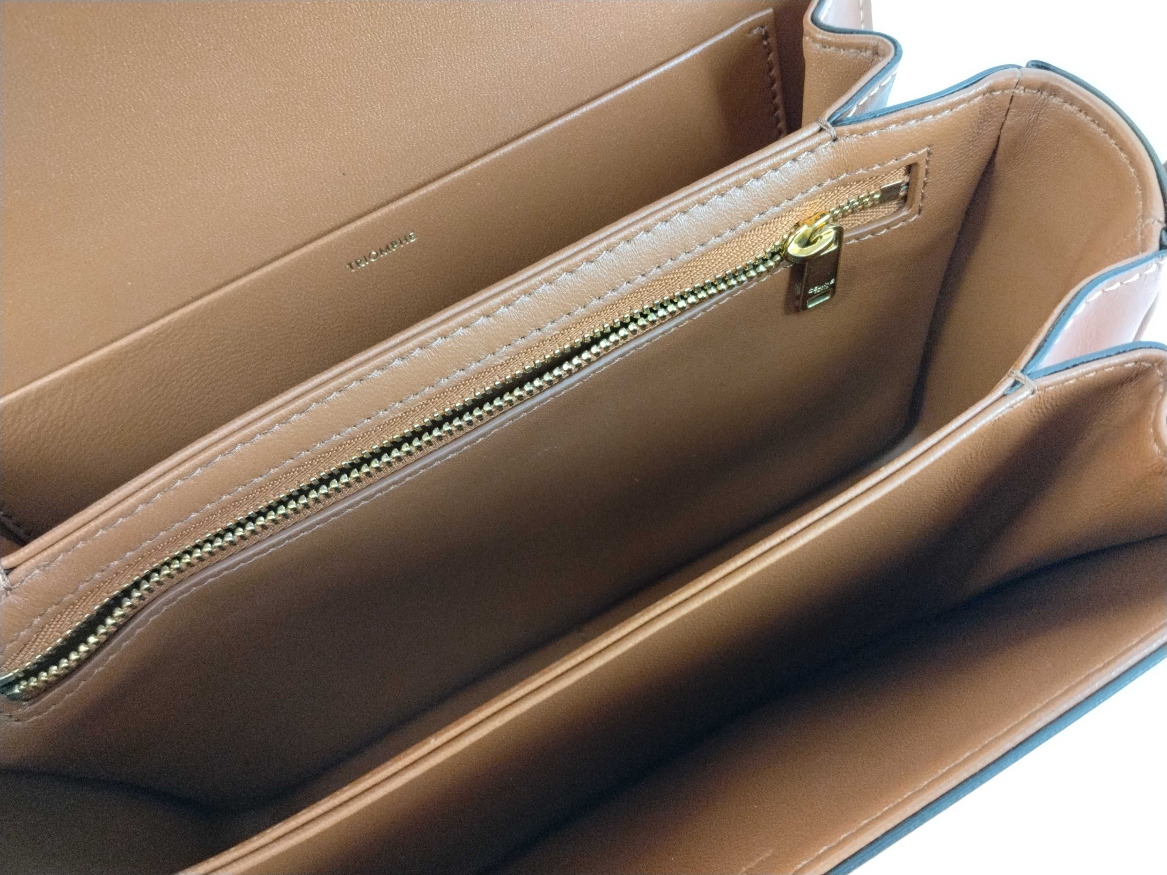 Triomphe Teen Leather Brown Shoulder Bag — view 10