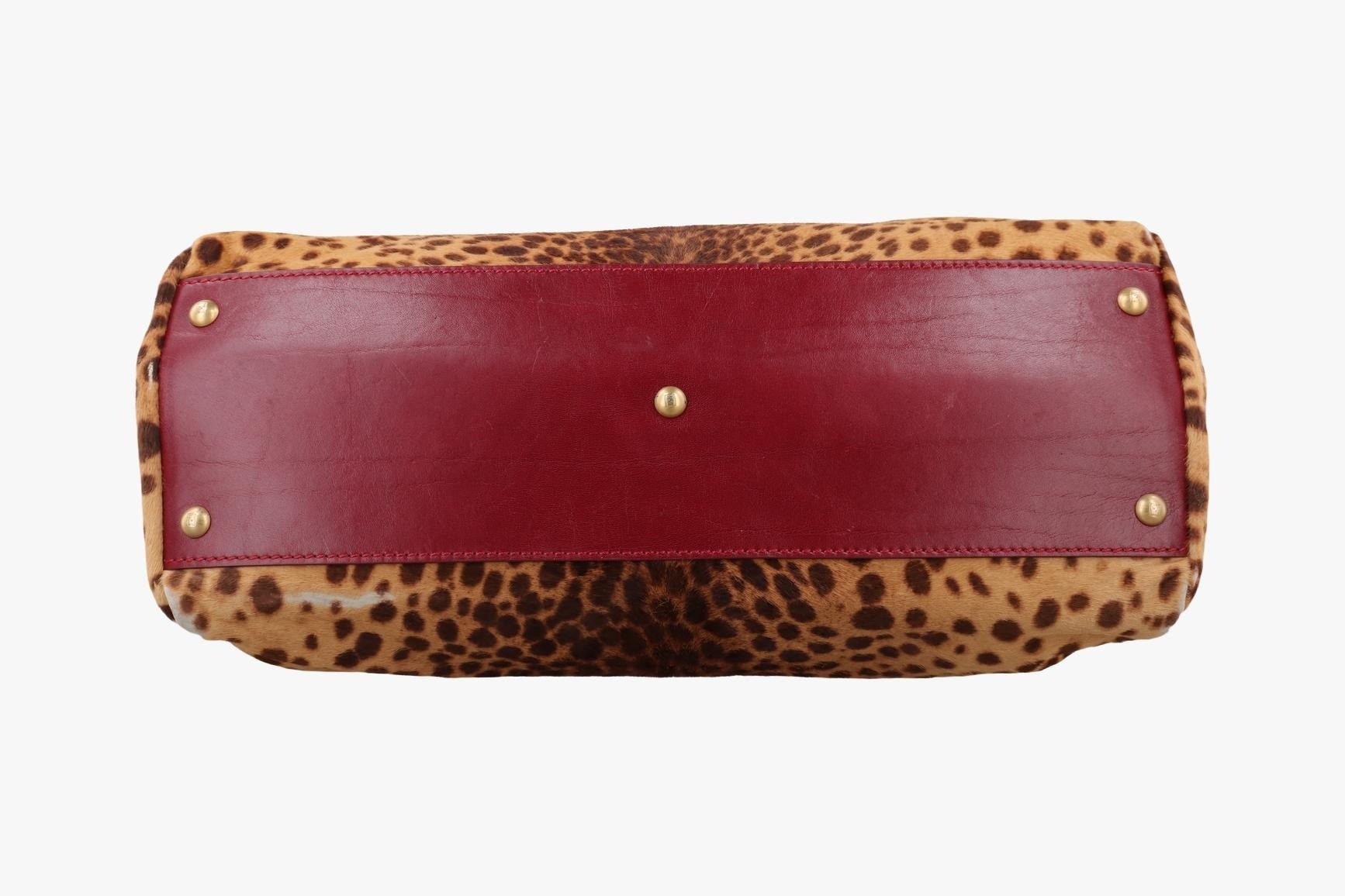 Peekaboo Large Calf Hair x Leather Brown x Red — view 3