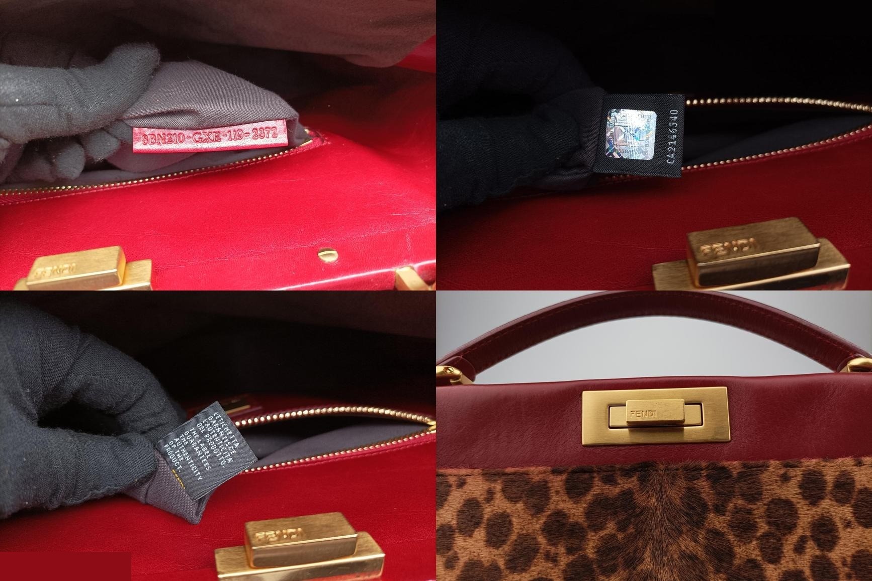 Peekaboo Large Calf Hair x Leather Brown x Red — view 8