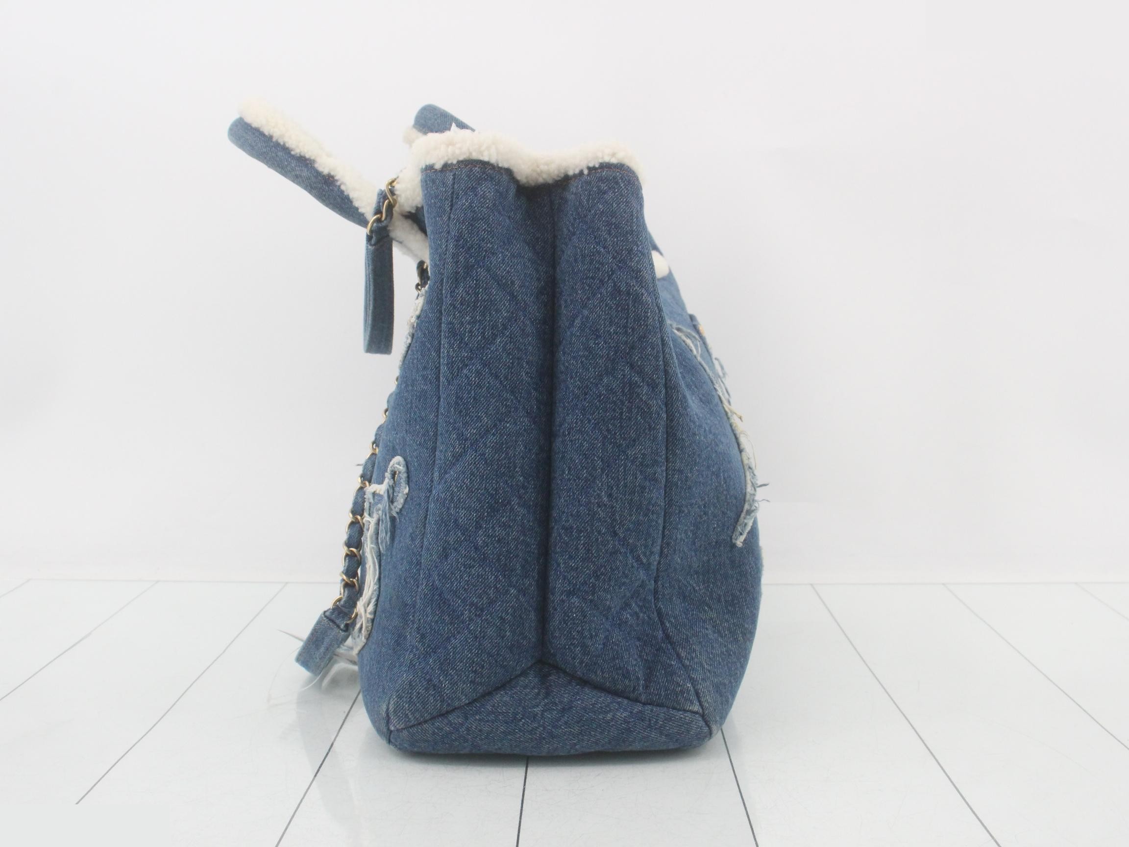 Large Shopping Bag - Denim 2-Way Shoulder Bag — view 3