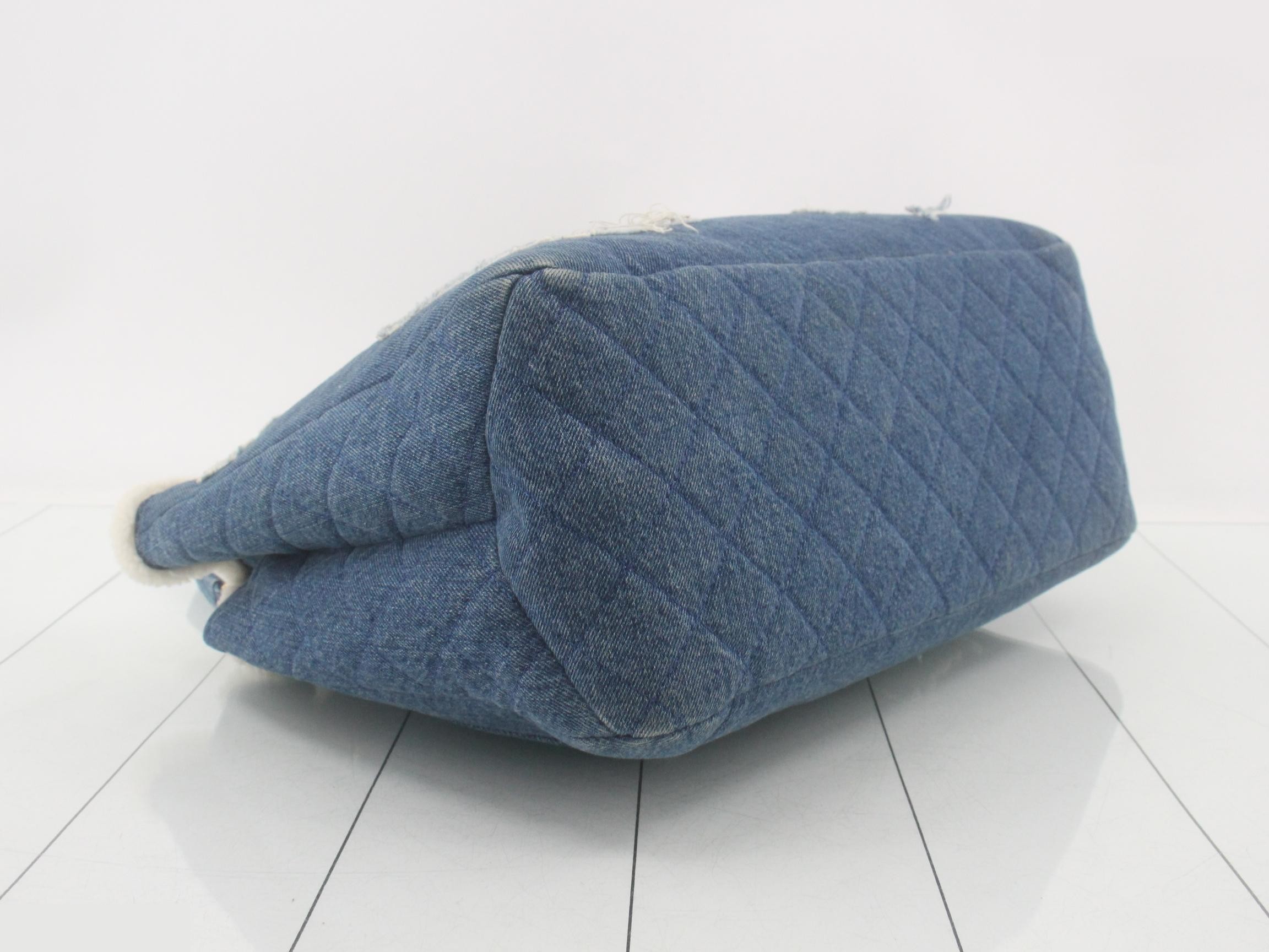 Large Shopping Bag - Denim 2-Way Shoulder Bag — view 5