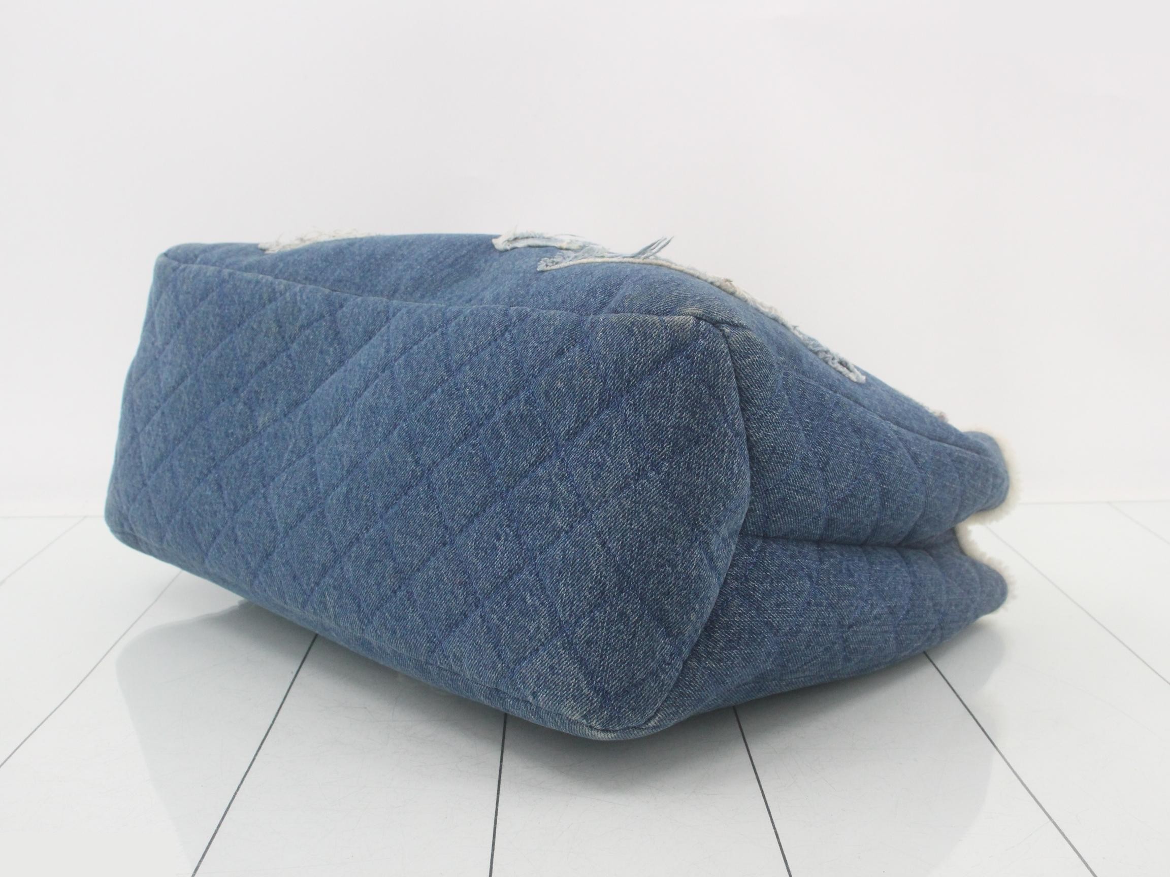 Large Shopping Bag - Denim 2-Way Shoulder Bag — view 6
