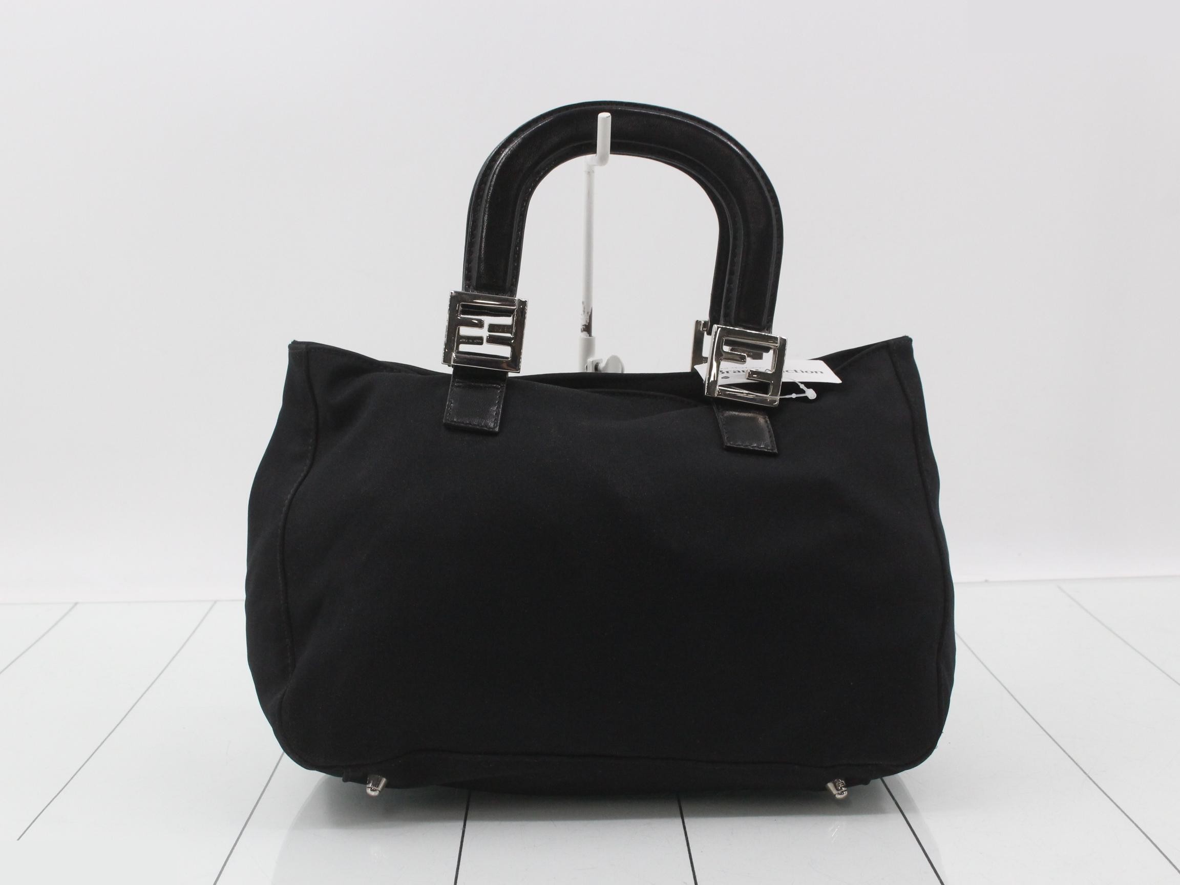 Zucca hardware handbag, jersey fabric, with pouch, black. — view 2