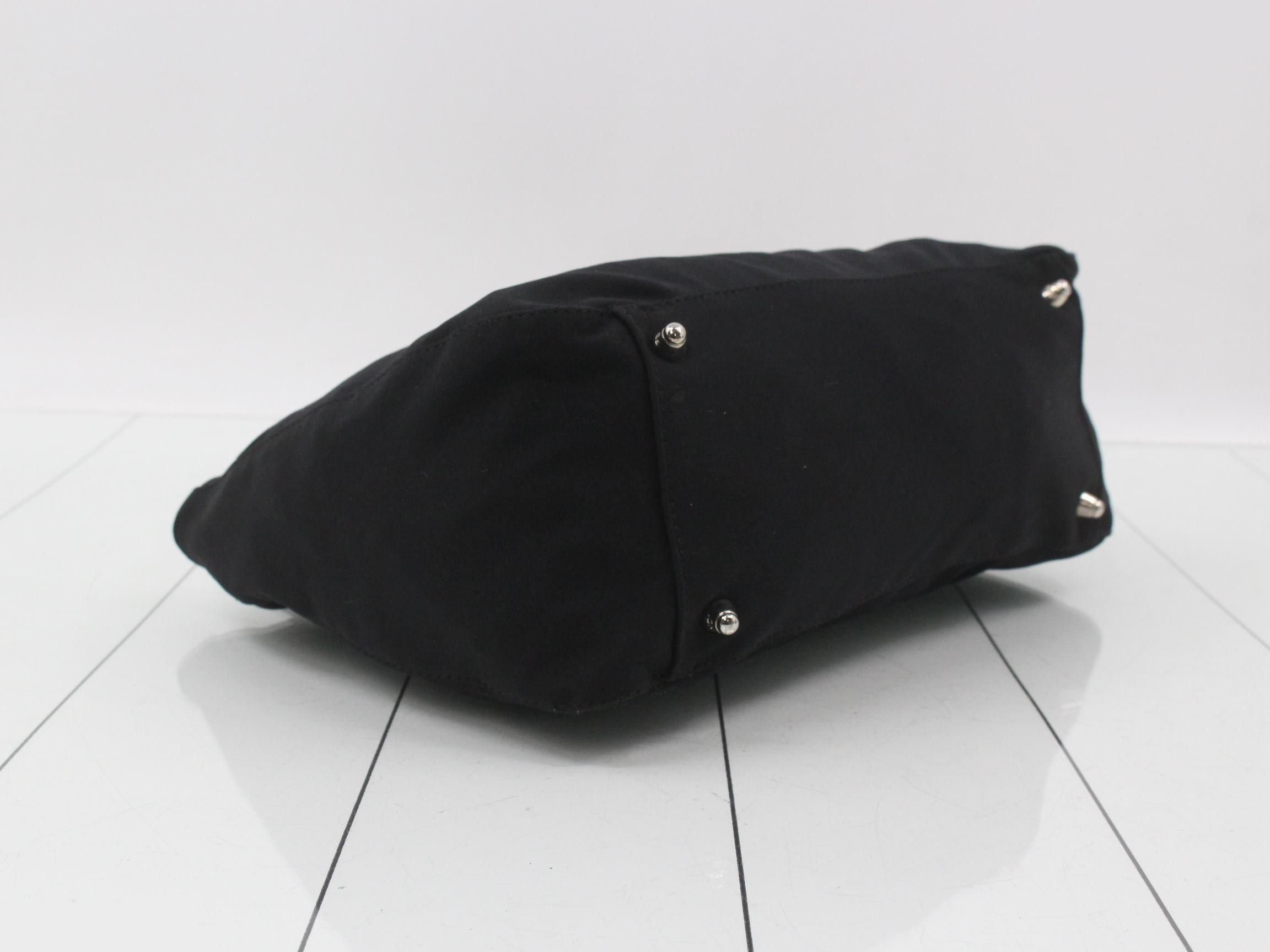 Zucca hardware handbag, jersey fabric, with pouch, black. — view 5