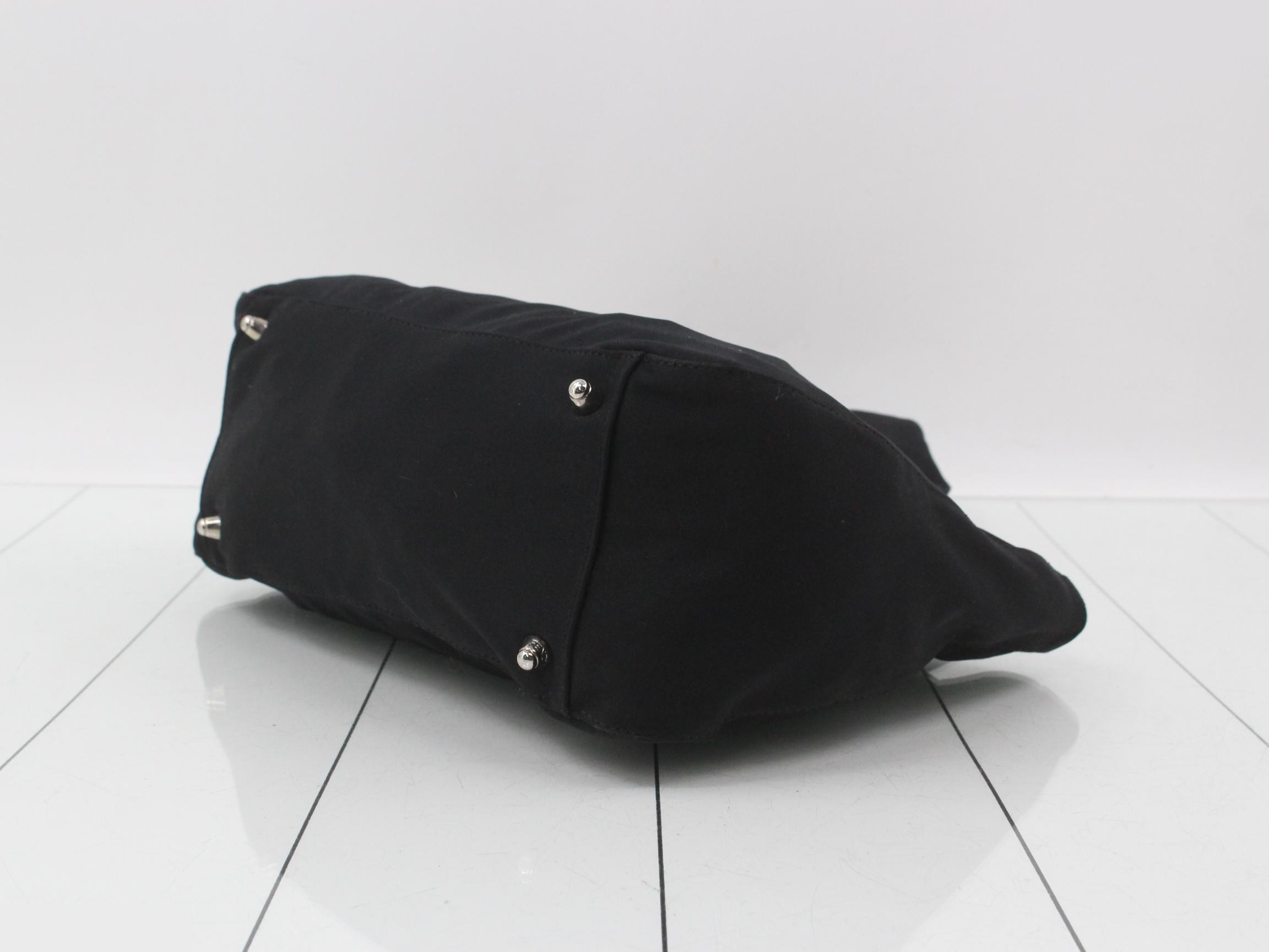 Zucca hardware handbag, jersey fabric, with pouch, black. — view 6
