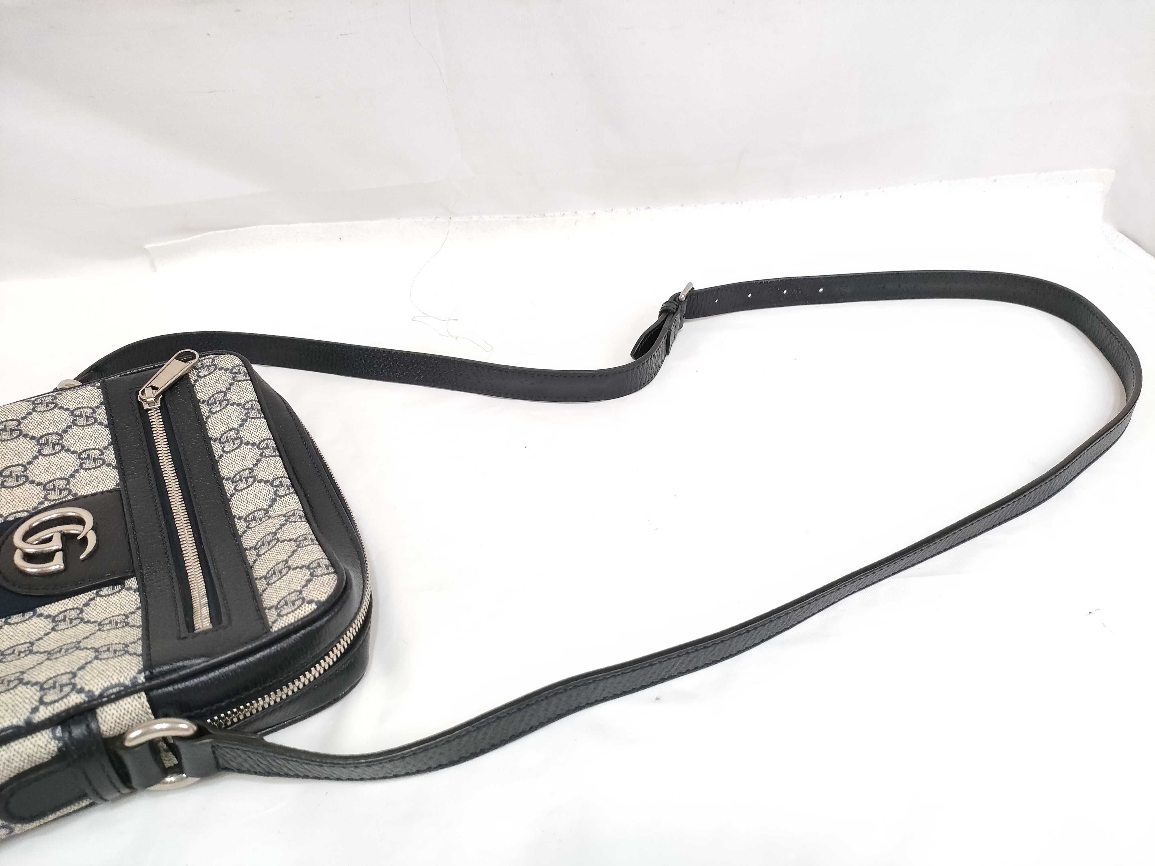GG Supreme DU- GG Supreme Ophidia PVC Shoulder Bag Beige x Brown 547926 Shoulder Bag — view 3