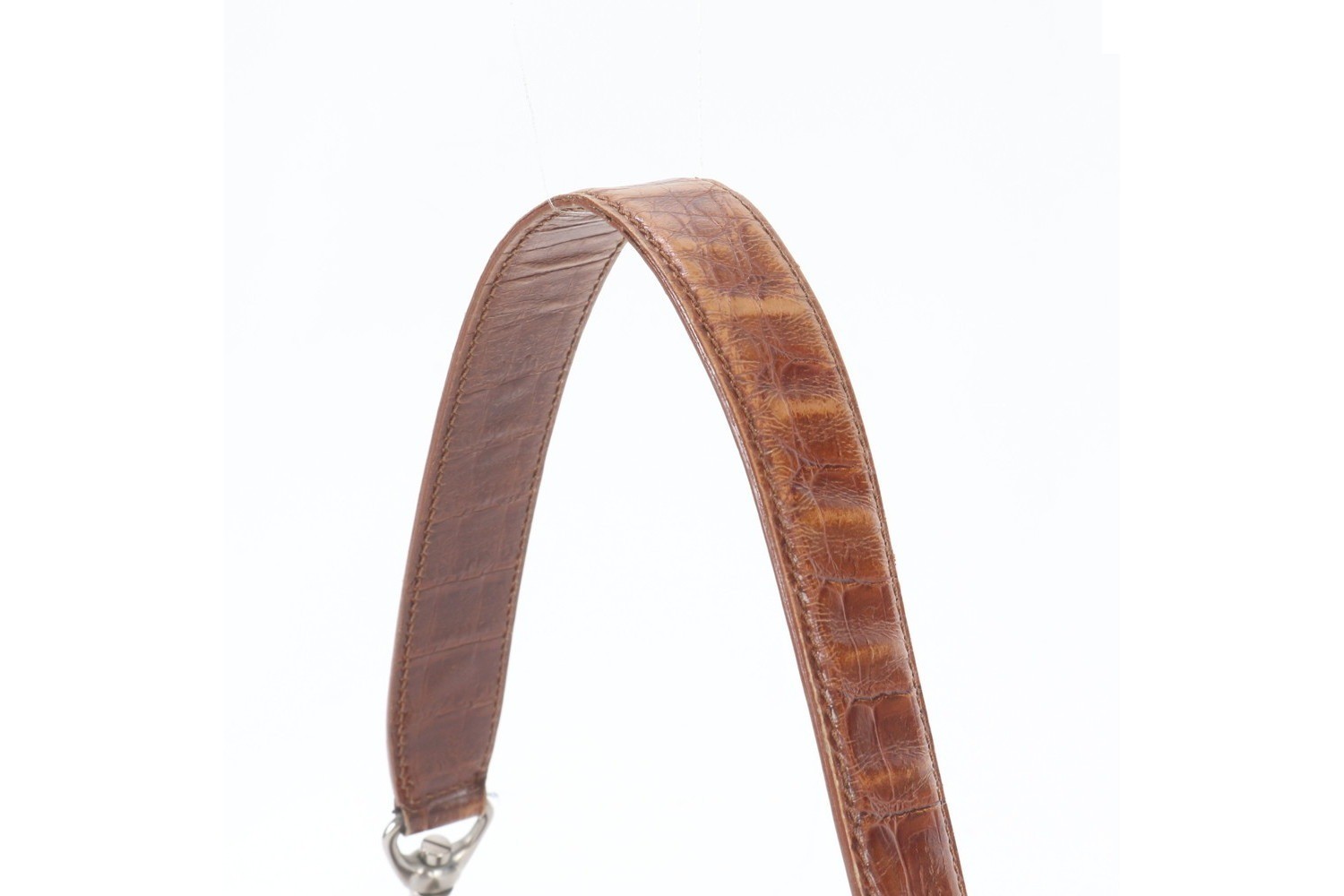 Crocodile embossed leather shoulder bag, one-shoulder bag. — view 2