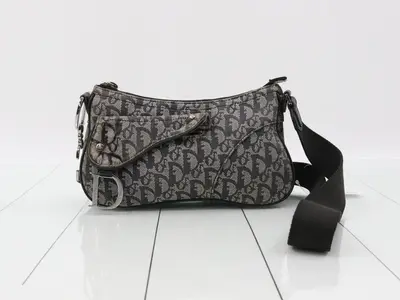 Trotter Double Saddle Shoulder Bag, Navy