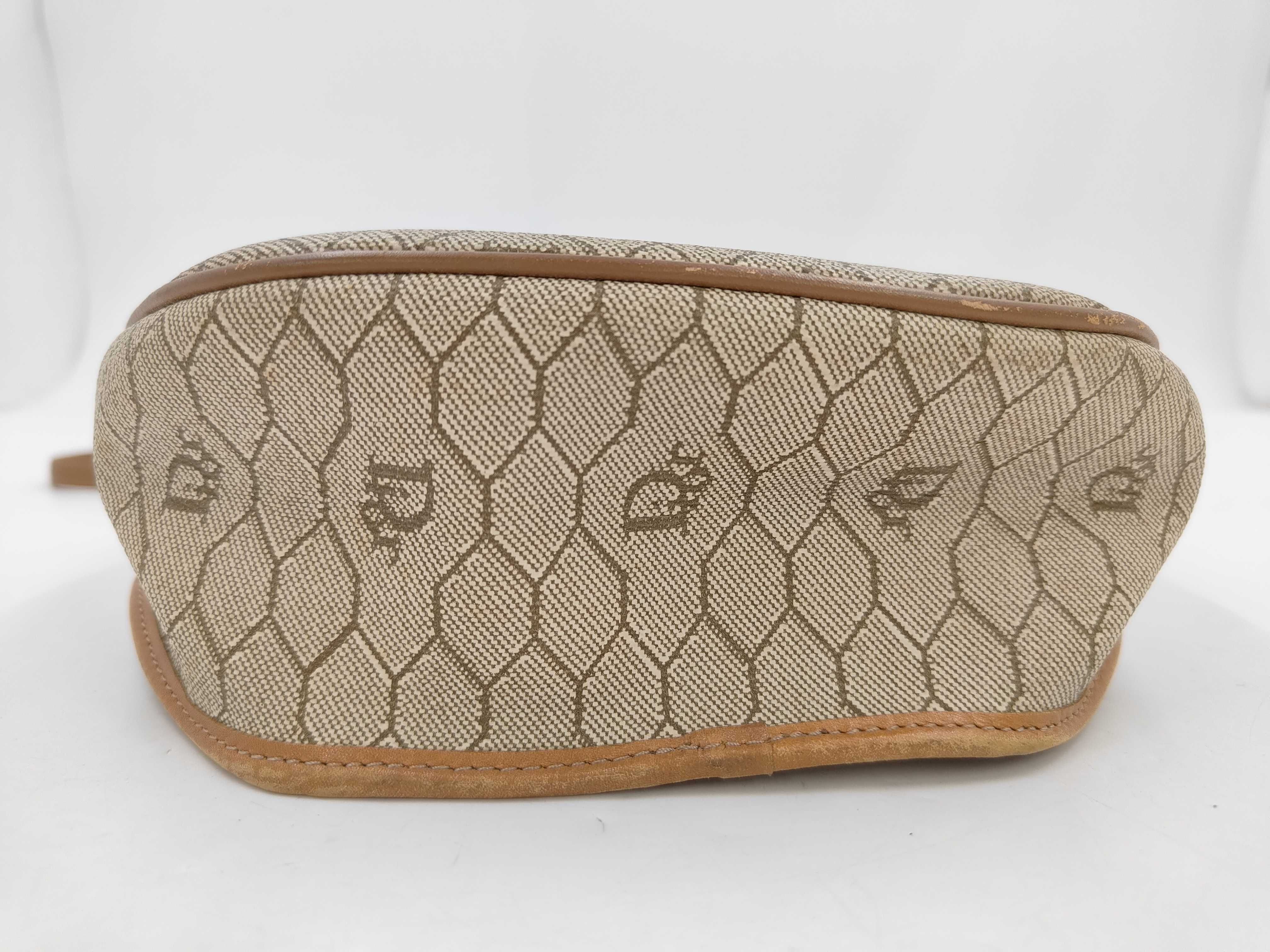 Honeycomb Pattern Shoulder Bag, Khaki — view 3