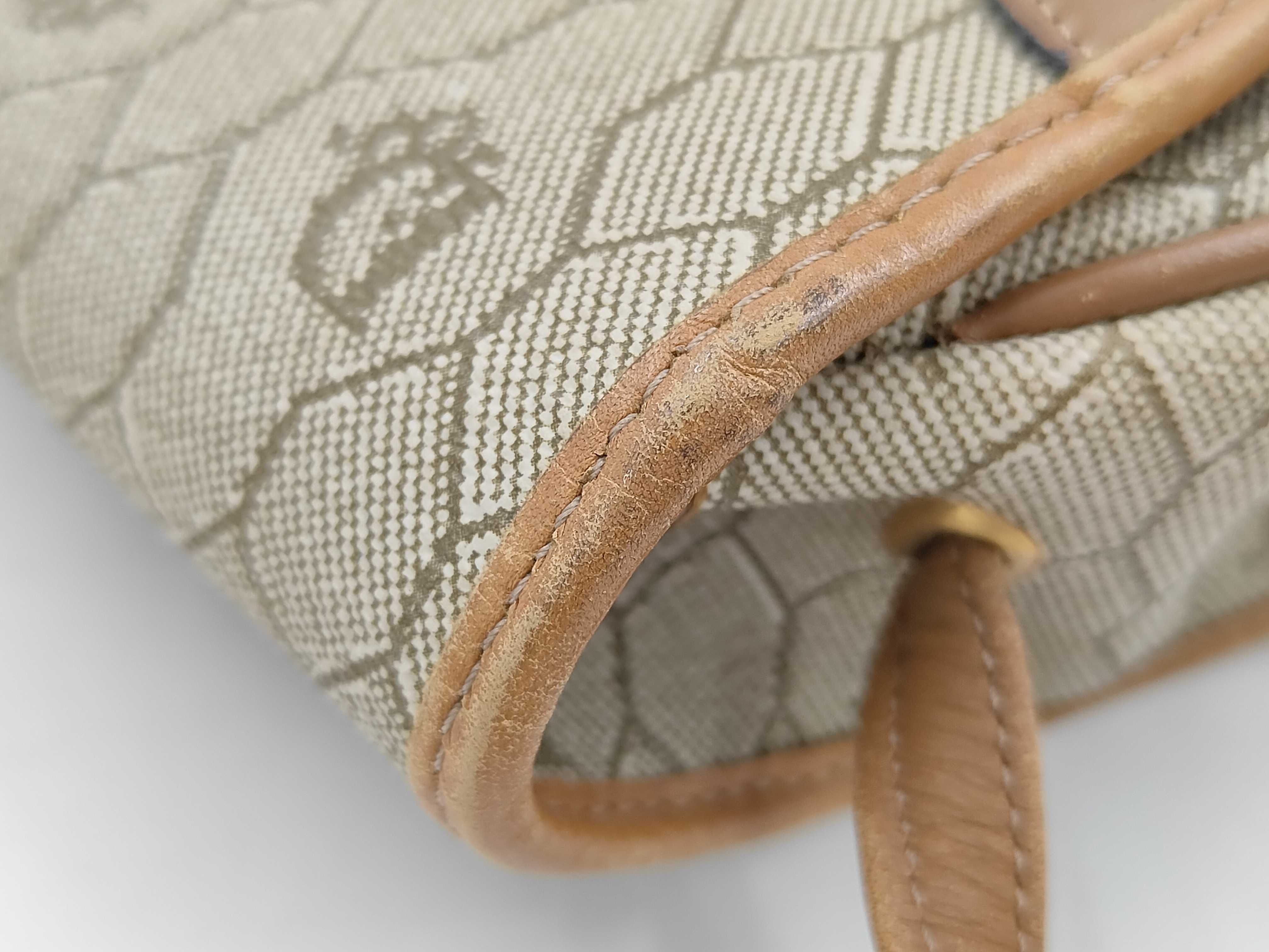 Honeycomb Pattern Shoulder Bag, Khaki — view 7