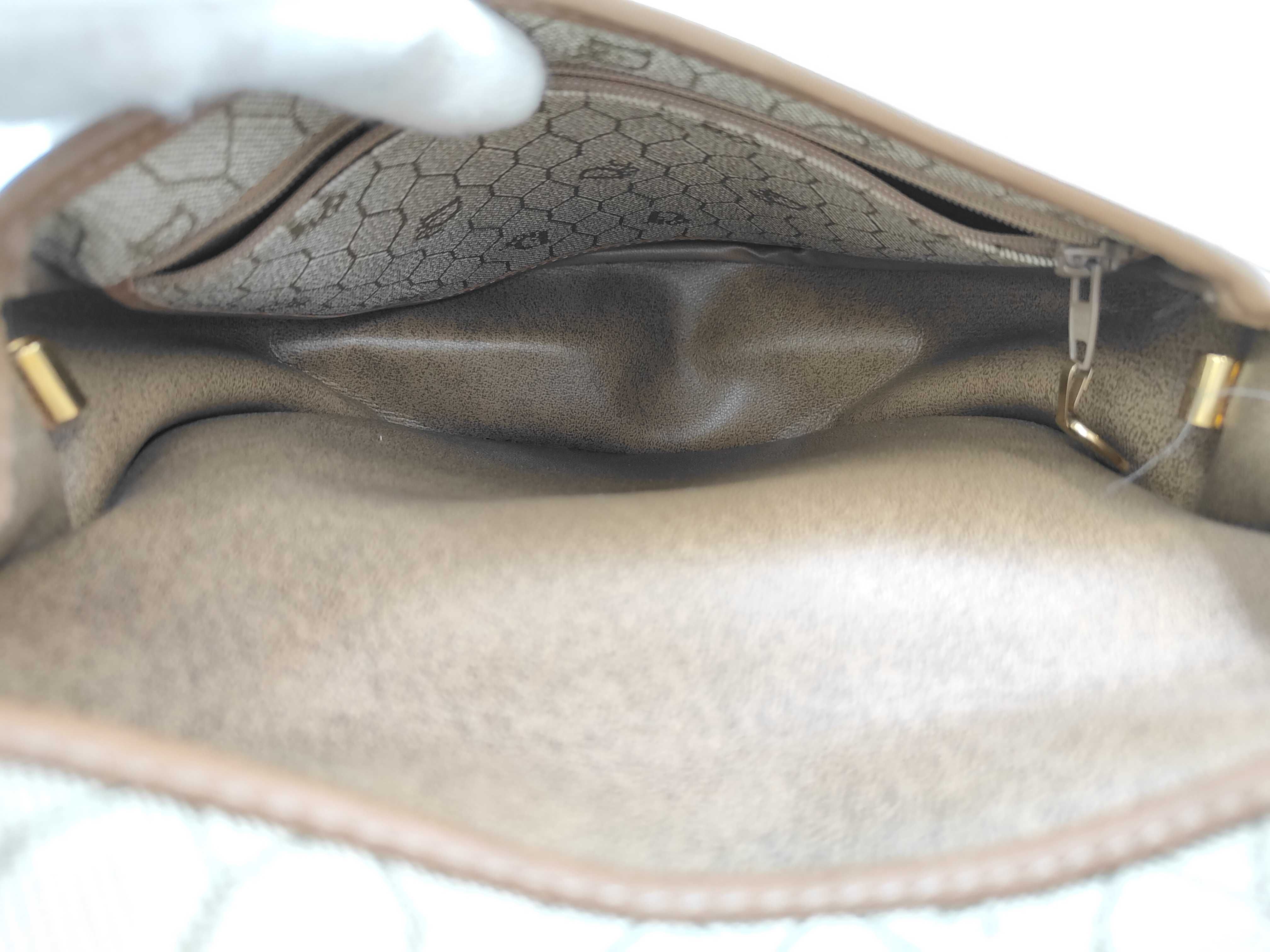 Honeycomb Pattern Shoulder Bag, Khaki — view 10