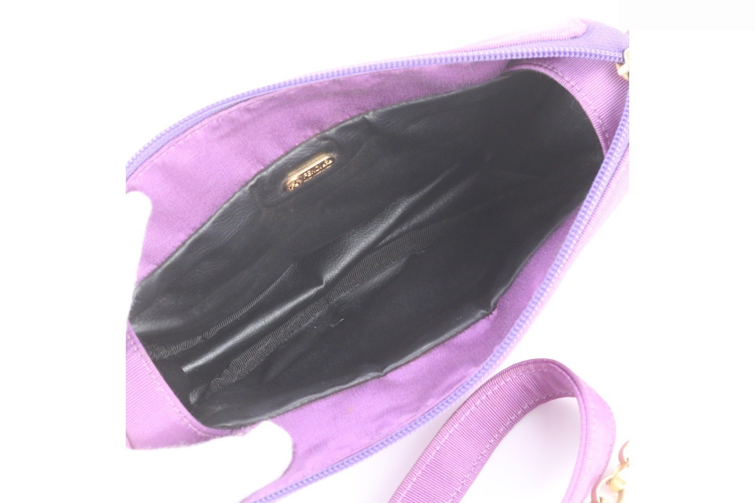 Chain Leather Canvas Shoulder Bag (Crossbody) — view 7
