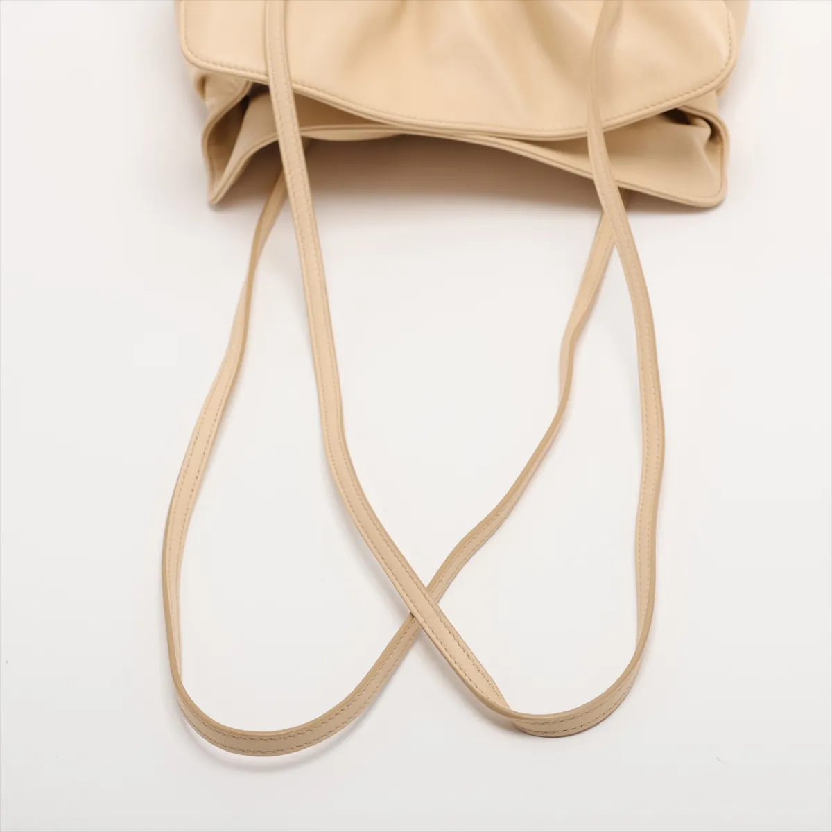 Dada Small Leather Shoulder Bag, Beige — view 5