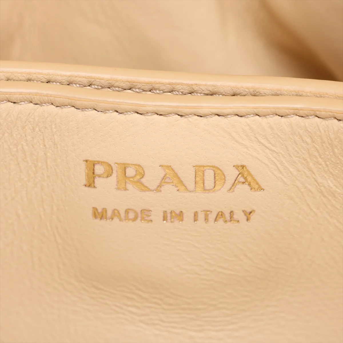 Dada Small Leather Shoulder Bag, Beige — view 10