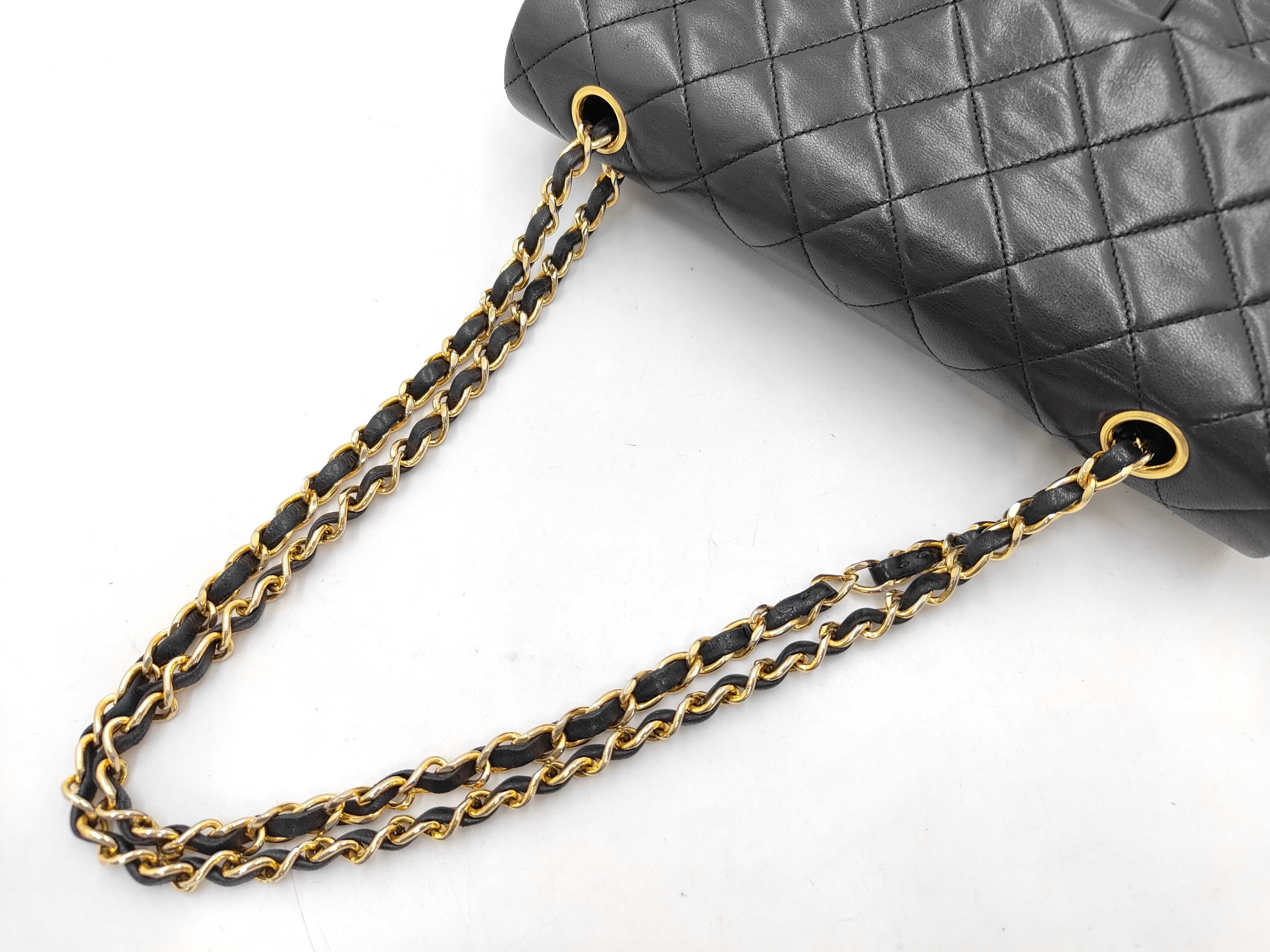 Matelassé Double Flap 25 Lambskin Leather Bag with Gold Hardware, Black, Series 1, Chain Strap [Stamp Included] Shoulder Bag — view 5