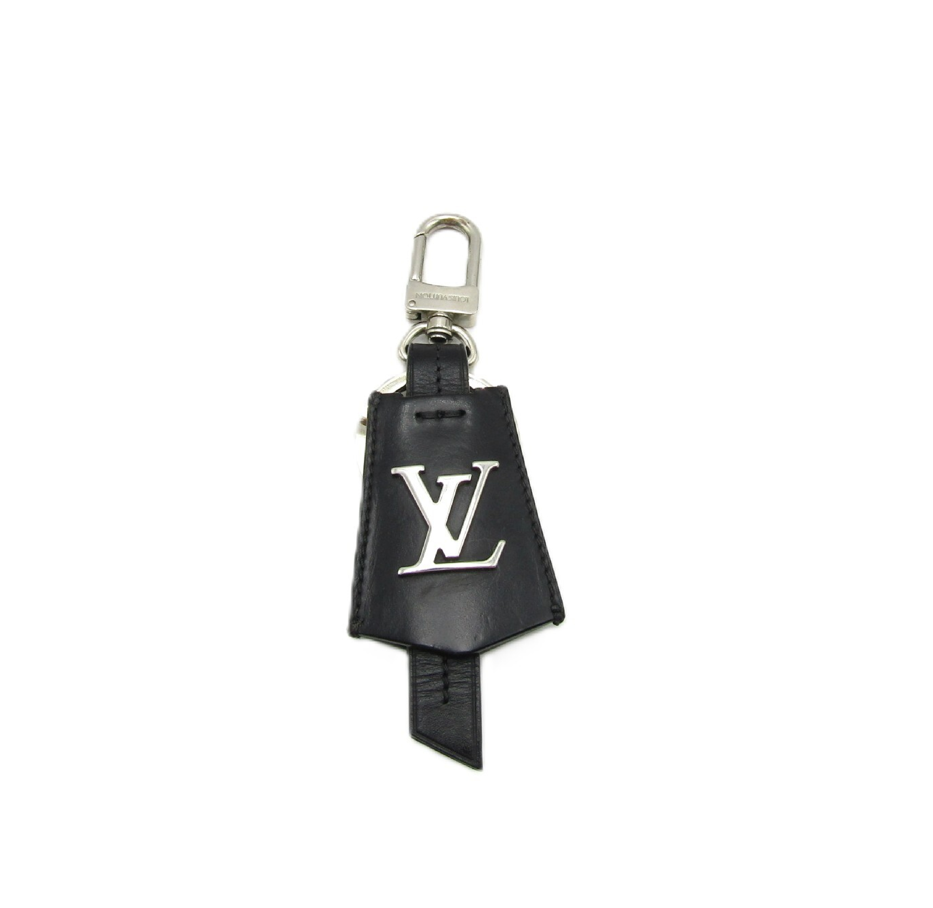 LV Keychain - LV Cloche Clé M68020 Keyring Black Silver Hardware Key Case/Keychain
