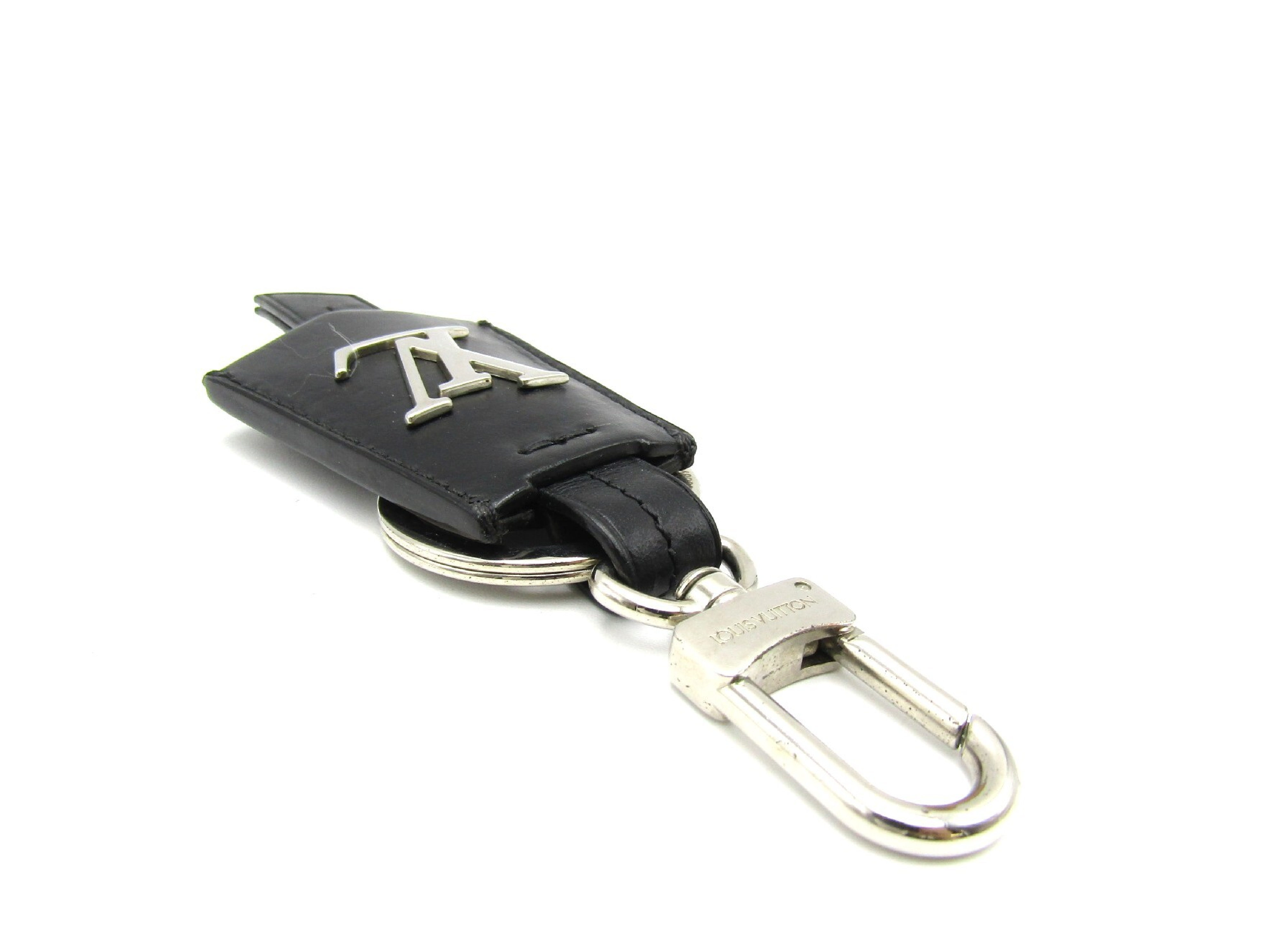LV Keychain - LV Cloche Clé M68020 Keyring Black Silver Hardware Key Case/Keychain — view 3