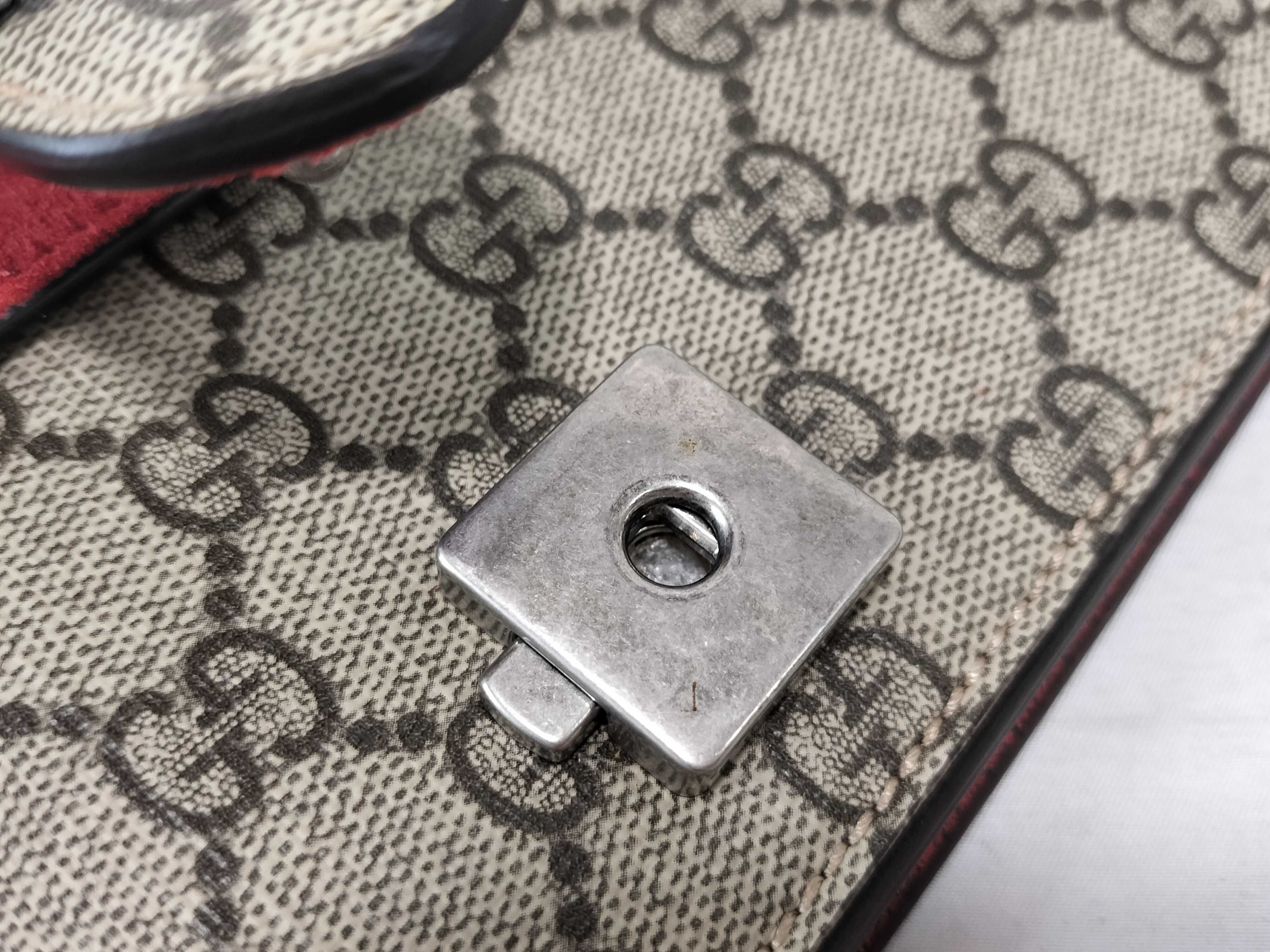 GG Supreme Dionysus PVC x Suede Chain Shoulder Bag Beige x Red 499623 Shoulder Bag — view 13