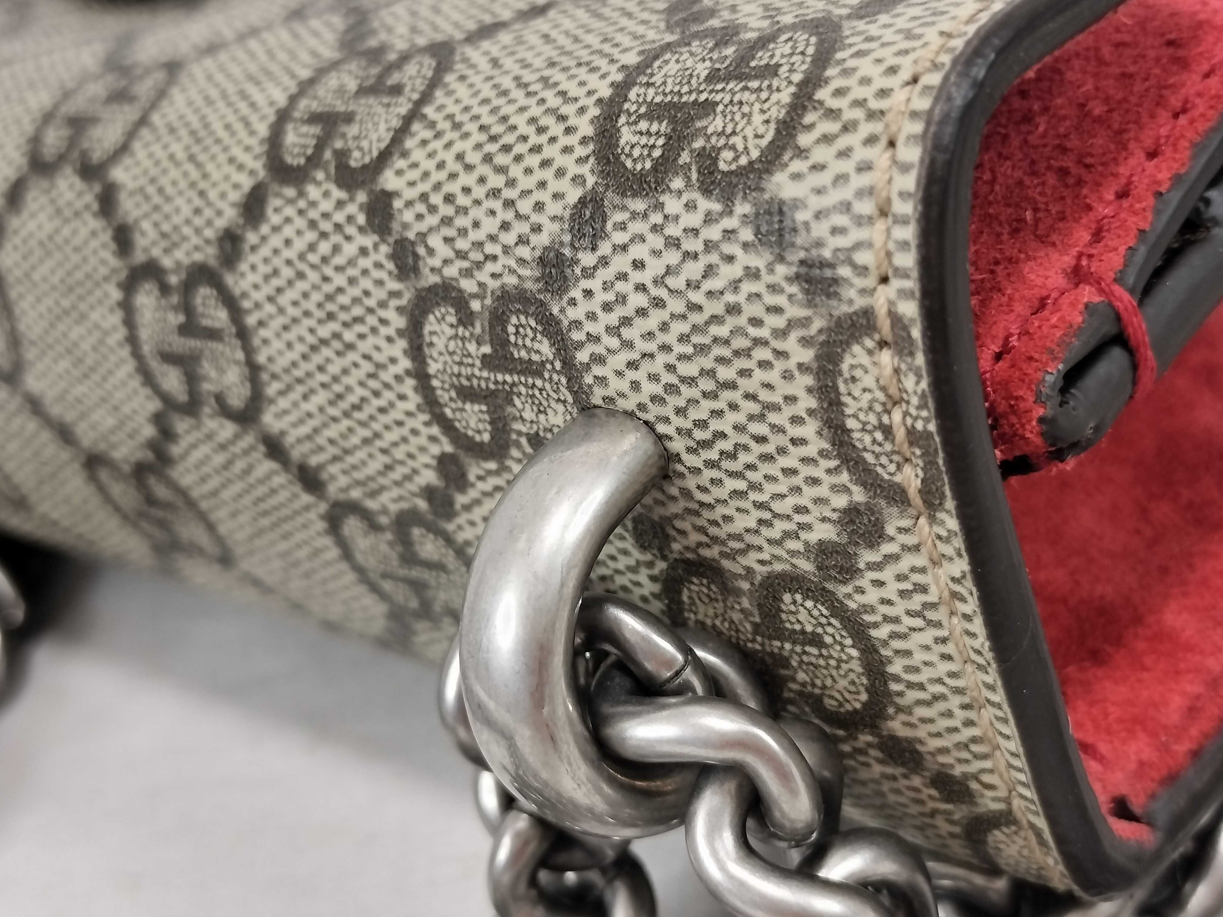 GG Supreme Dionysus PVC x Suede Chain Shoulder Bag Beige x Red 499623 Shoulder Bag — view 5