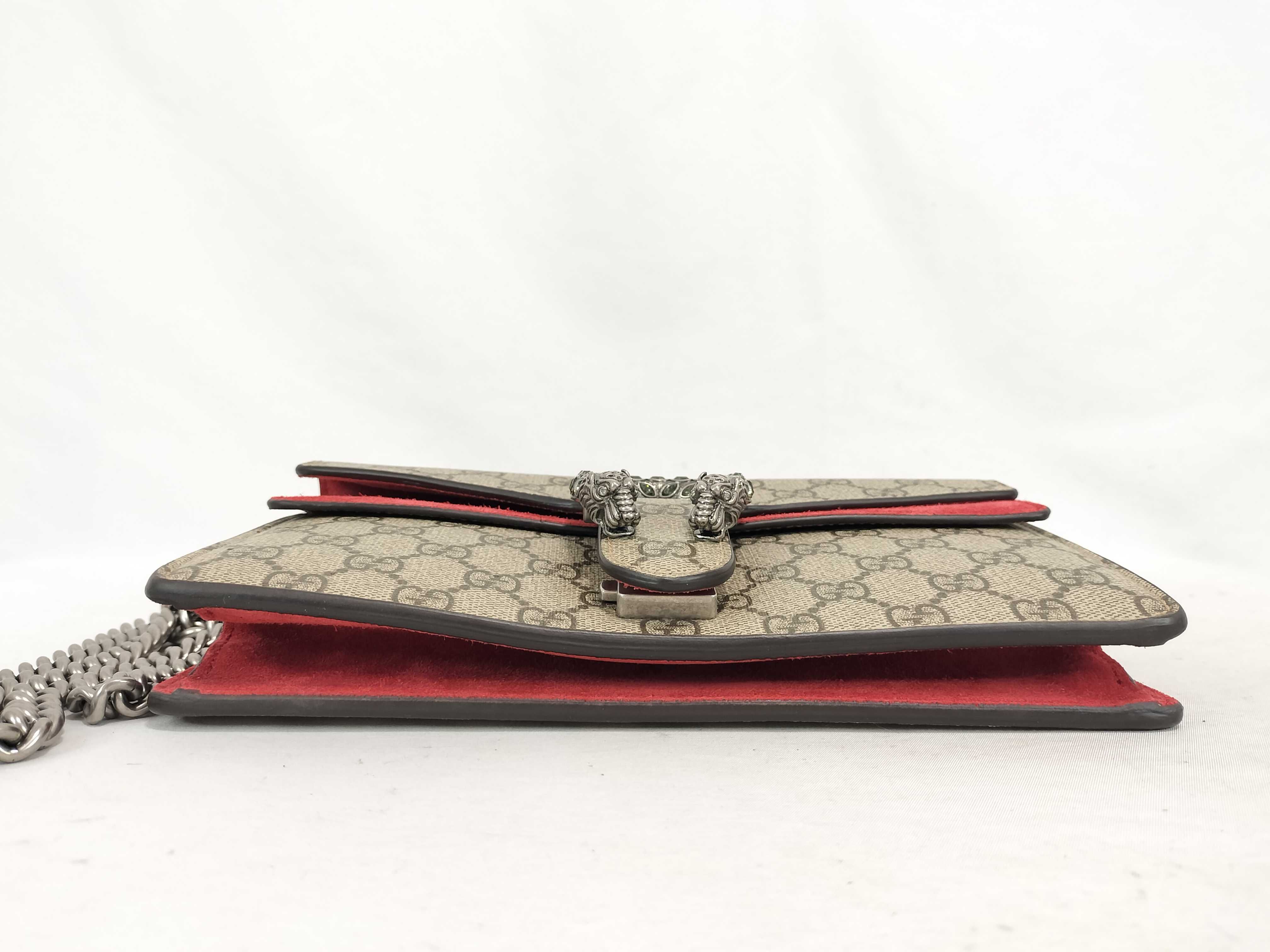 GG Supreme Dionysus PVC x Suede Chain Shoulder Bag Beige x Red 499623 Shoulder Bag — view 7