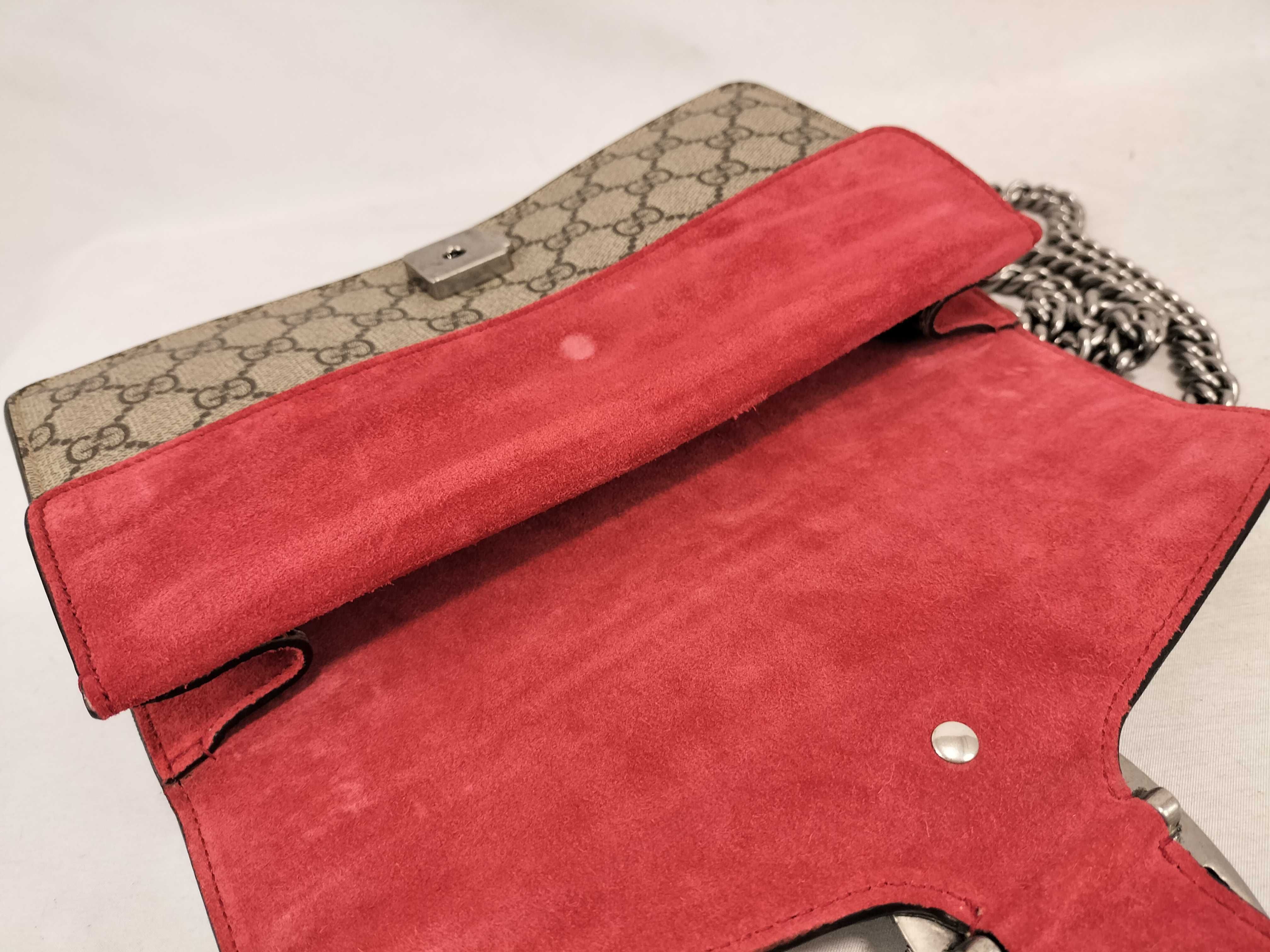 GG Supreme Dionysus PVC x Suede Chain Shoulder Bag Beige x Red 499623 Shoulder Bag — view 8