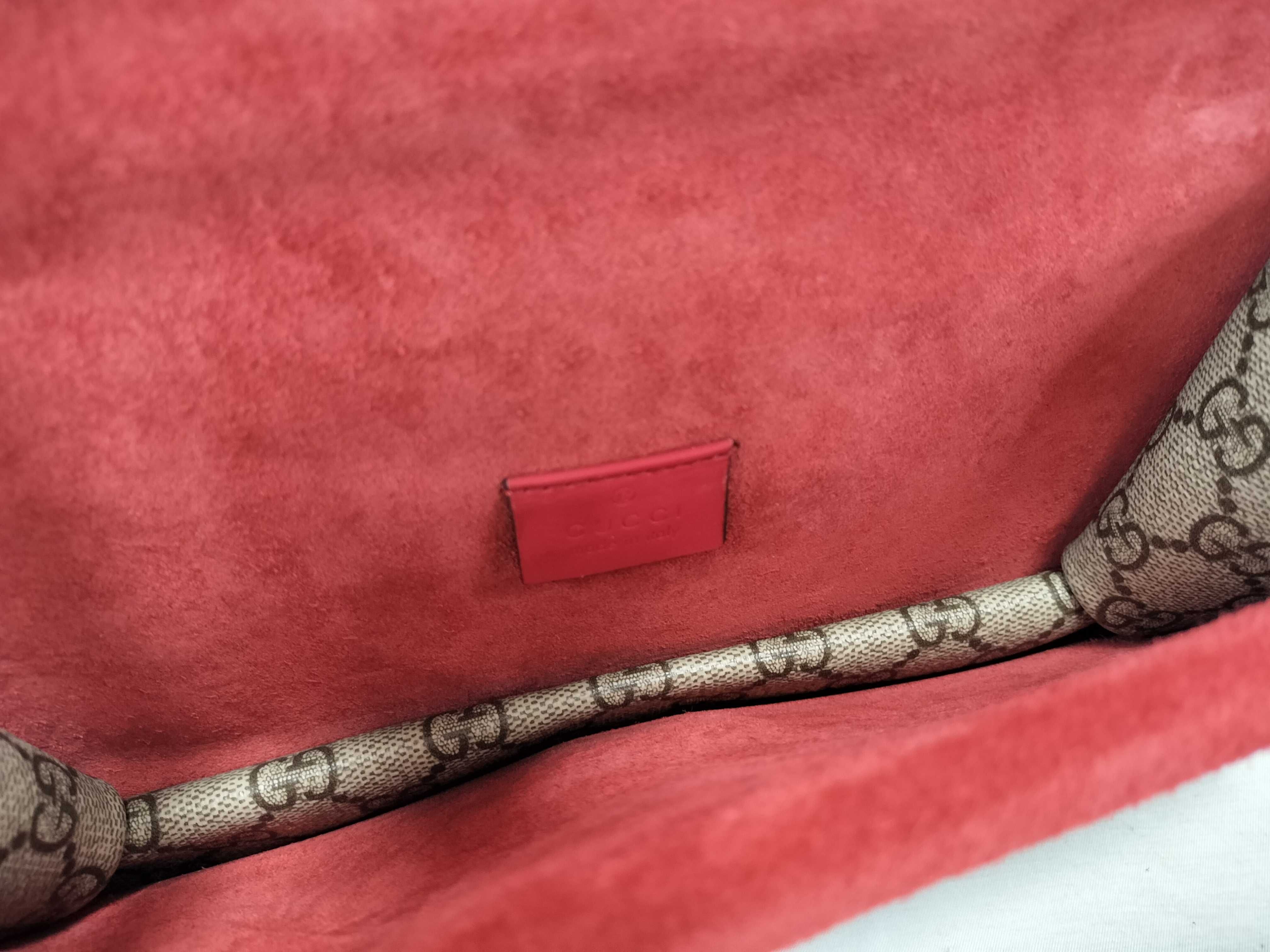 GG Supreme Dionysus PVC x Suede Chain Shoulder Bag Beige x Red 499623 Shoulder Bag — view 10