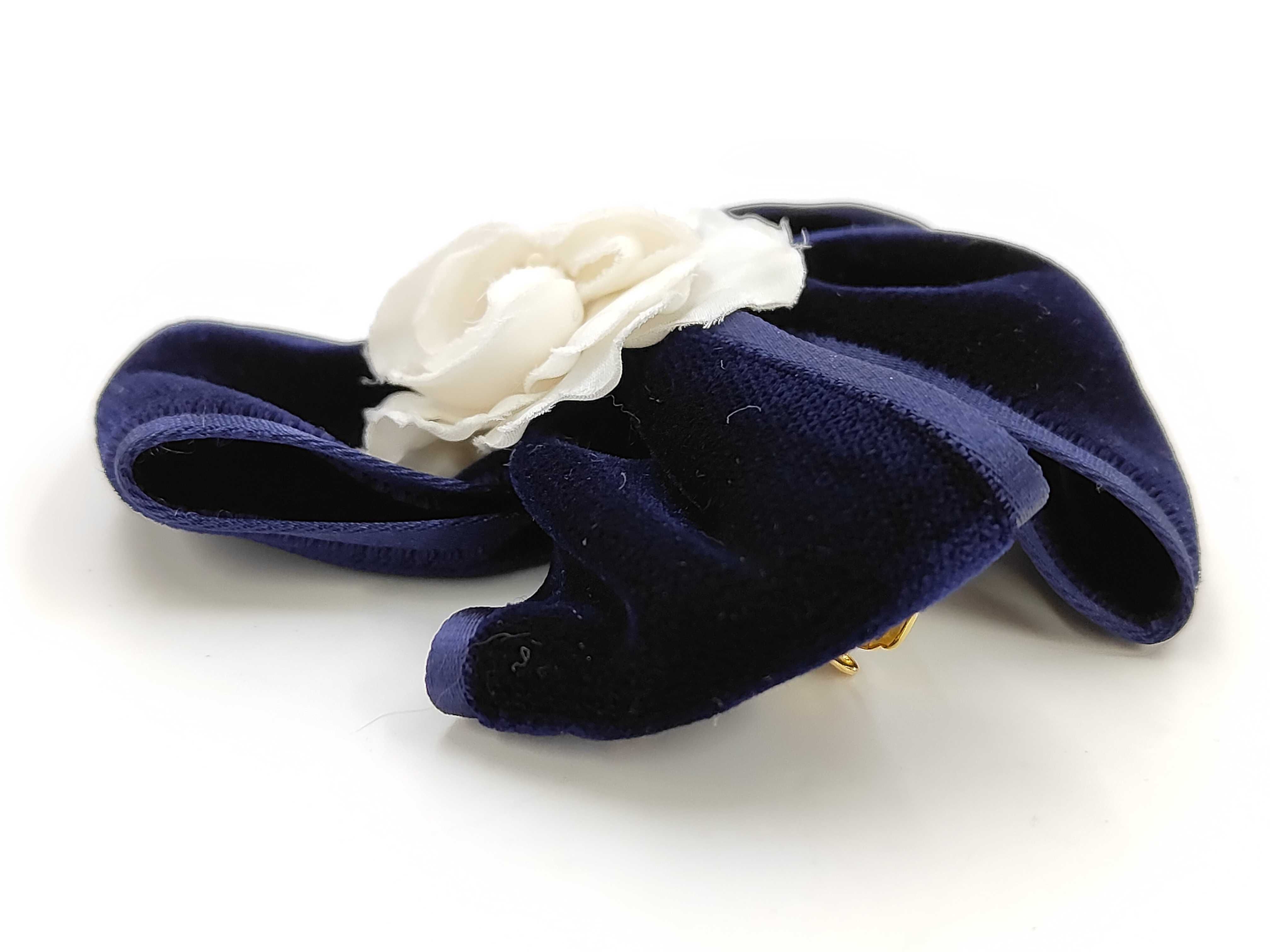 Cross Camellia Velor Barrette Hair Accessory — view 2