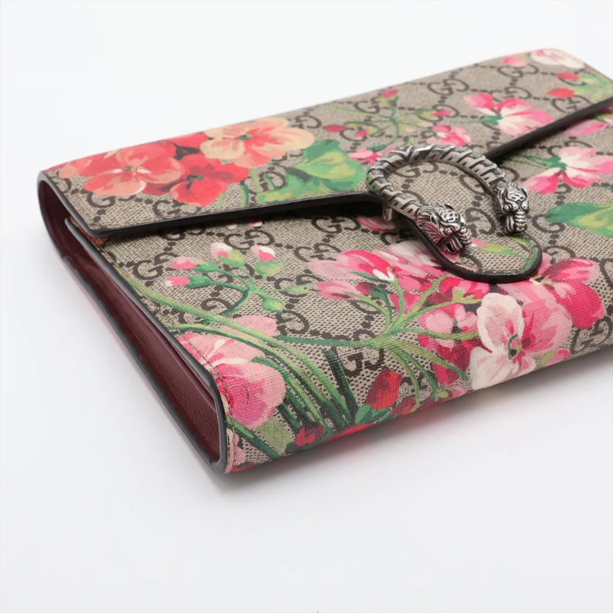 GG Blooms Dionysus PVC x Leather Chain Wallet Beige x Pink 401231 — view 4
