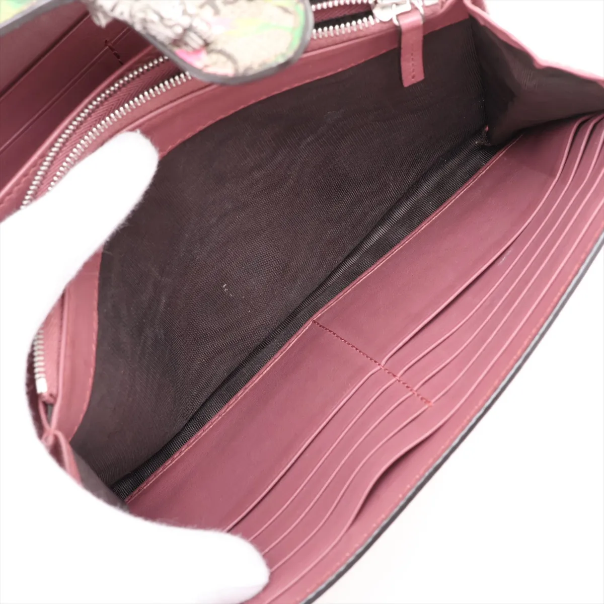 GG Blooms Dionysus PVC x Leather Chain Wallet Beige x Pink 401231 — view 9