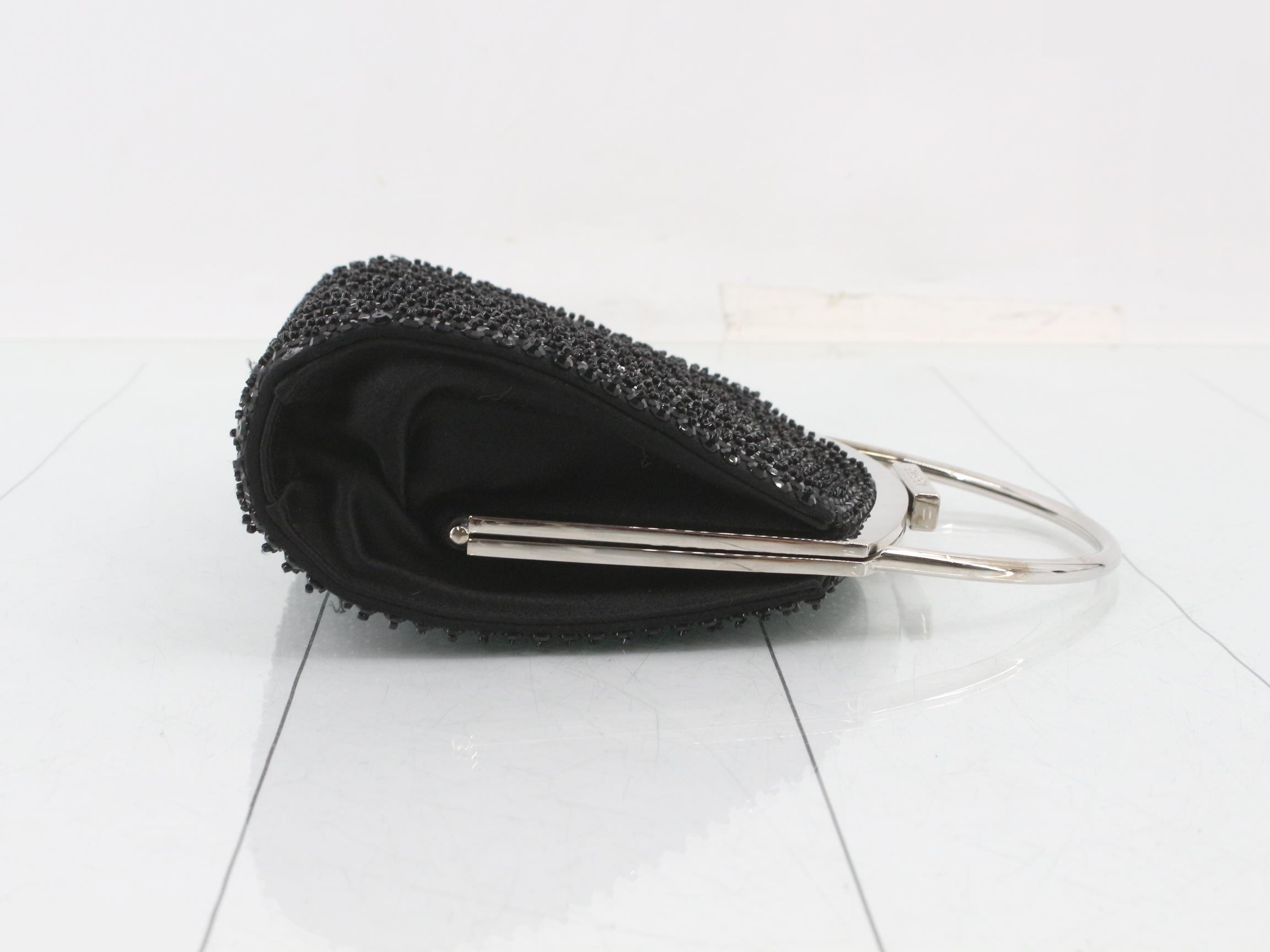 Sequined handbag, coin purse style, black — view 3