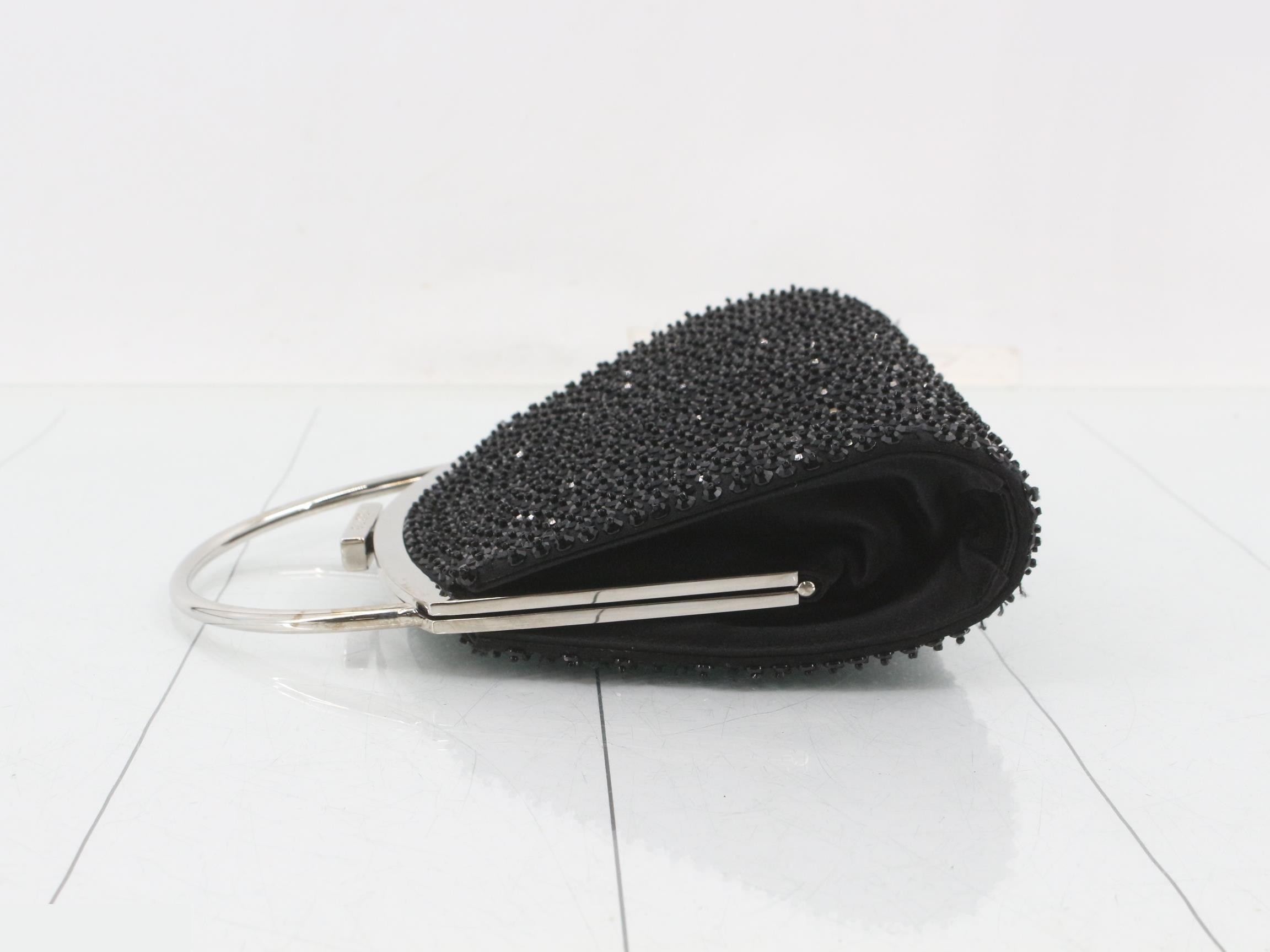Sequined handbag, coin purse style, black — view 4