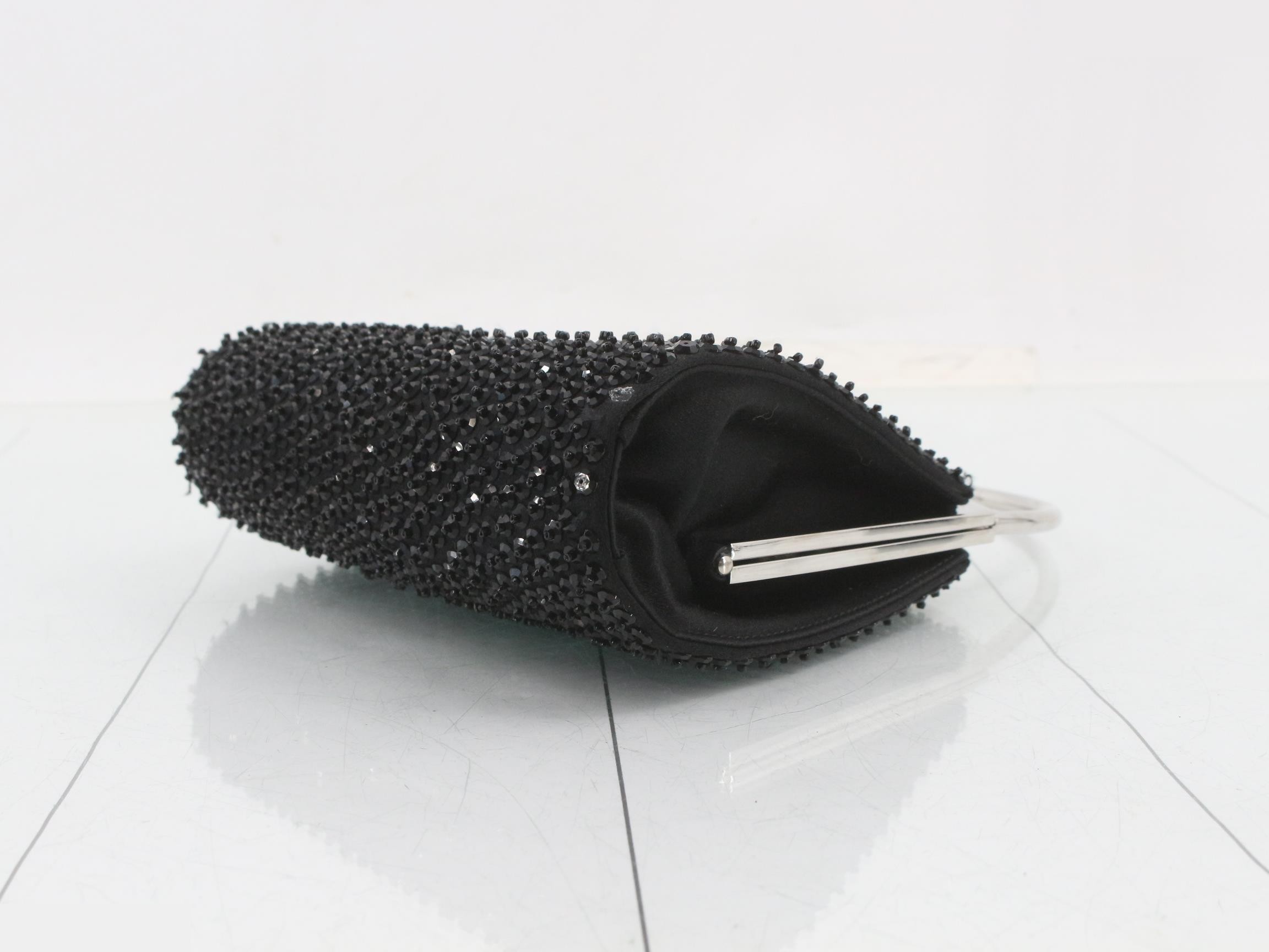 Sequined handbag, coin purse style, black — view 6