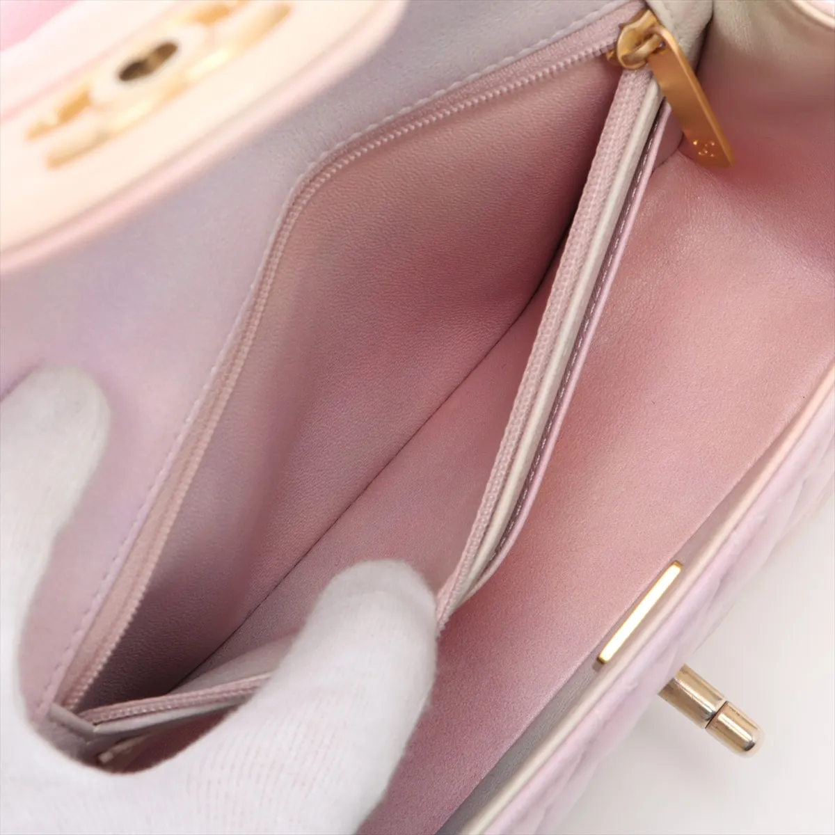 Mini Matelasse Lambskin 2WAY Handbag Multicolor Gold Hardware X7LKCUP4 Random Plate — view 9
