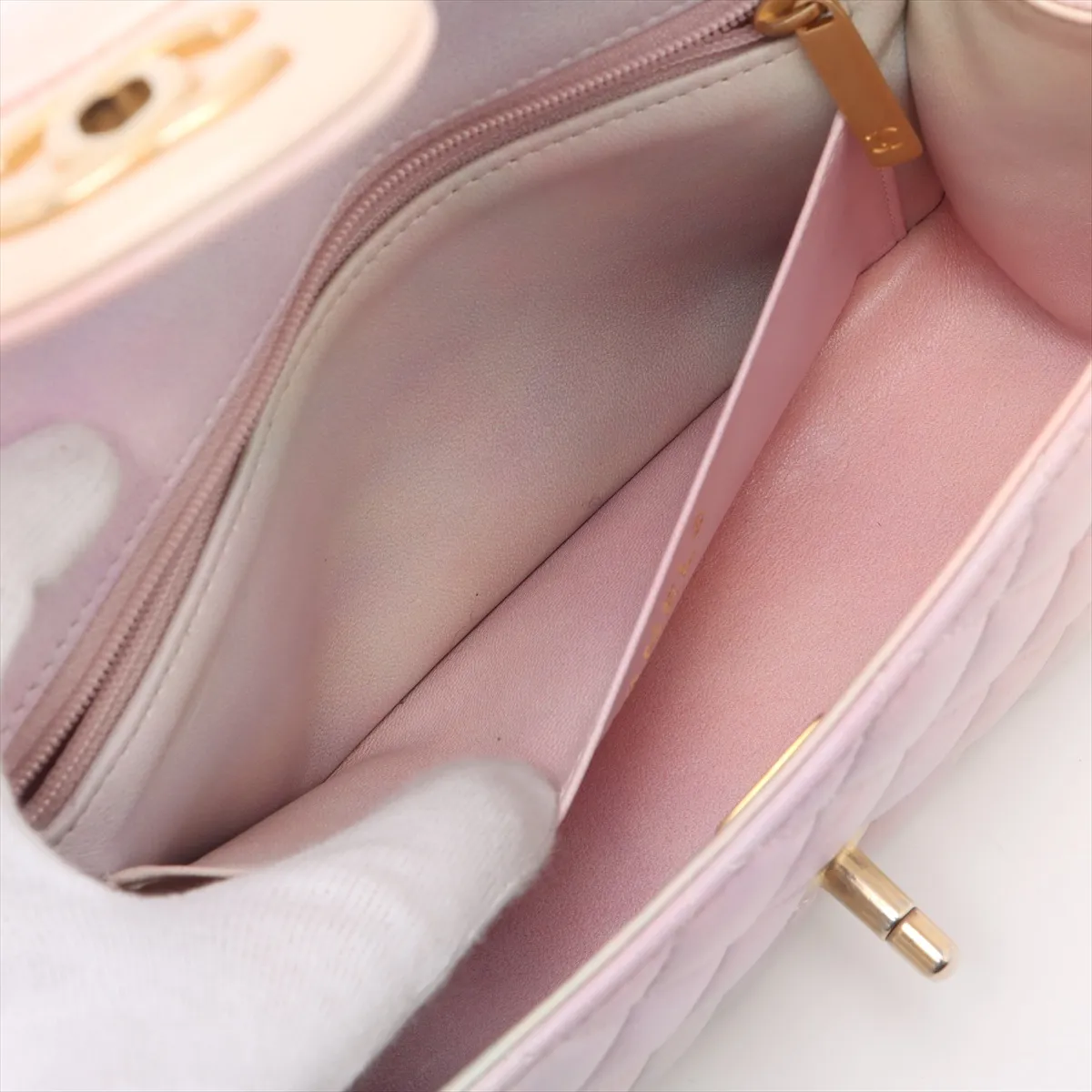 Mini Matelasse Lambskin 2WAY Handbag Multicolor Gold Hardware X7LKCUP4 Random Plate — view 10