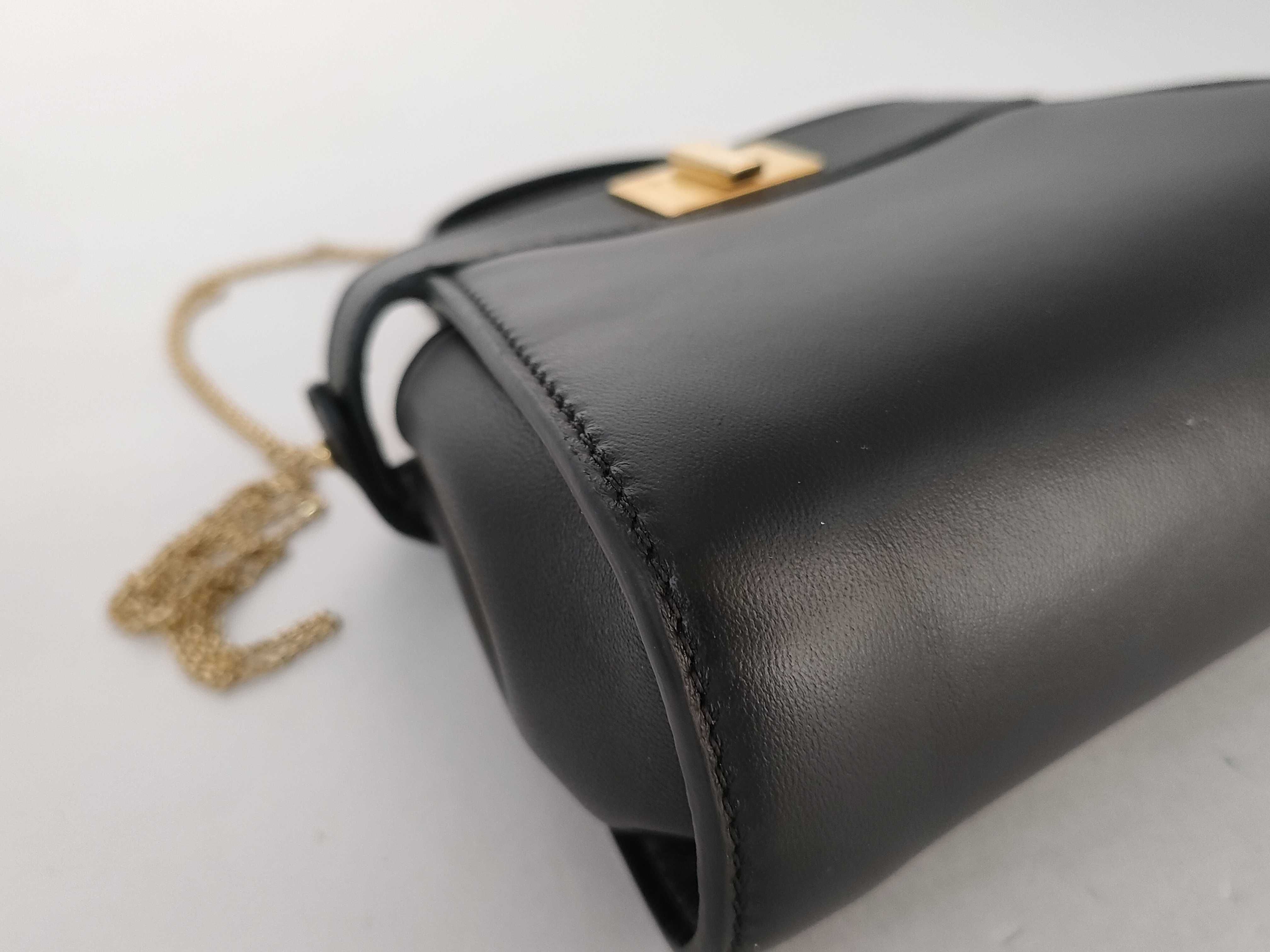 Nano Peekaboo Leather 2-way Handbag, Black with Gold Hardware, Shoulder Bag — view 6