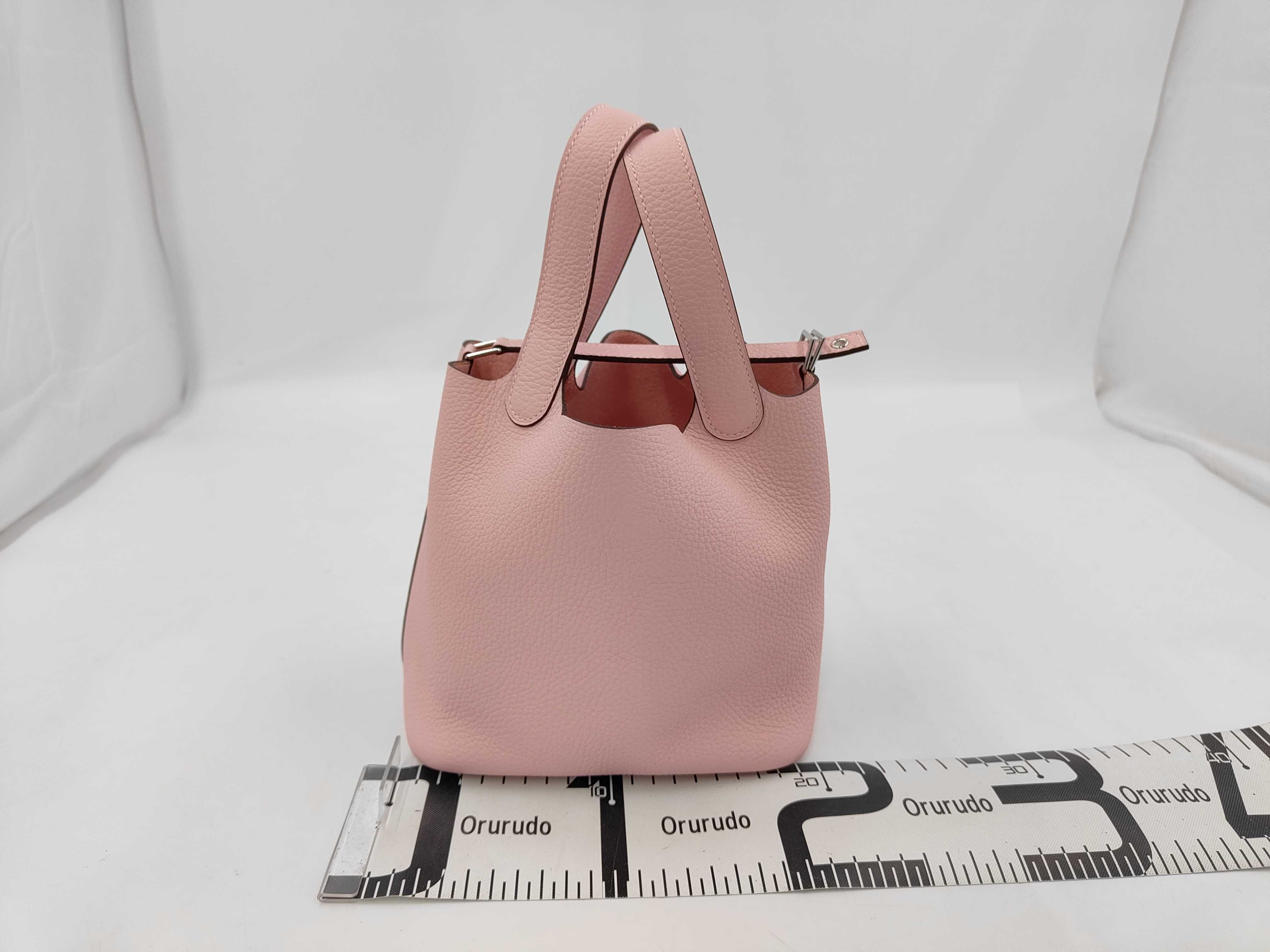 Picotin Lock 18 PM Rose Sakura Silver Hardware K Stamp Handbag — view 2