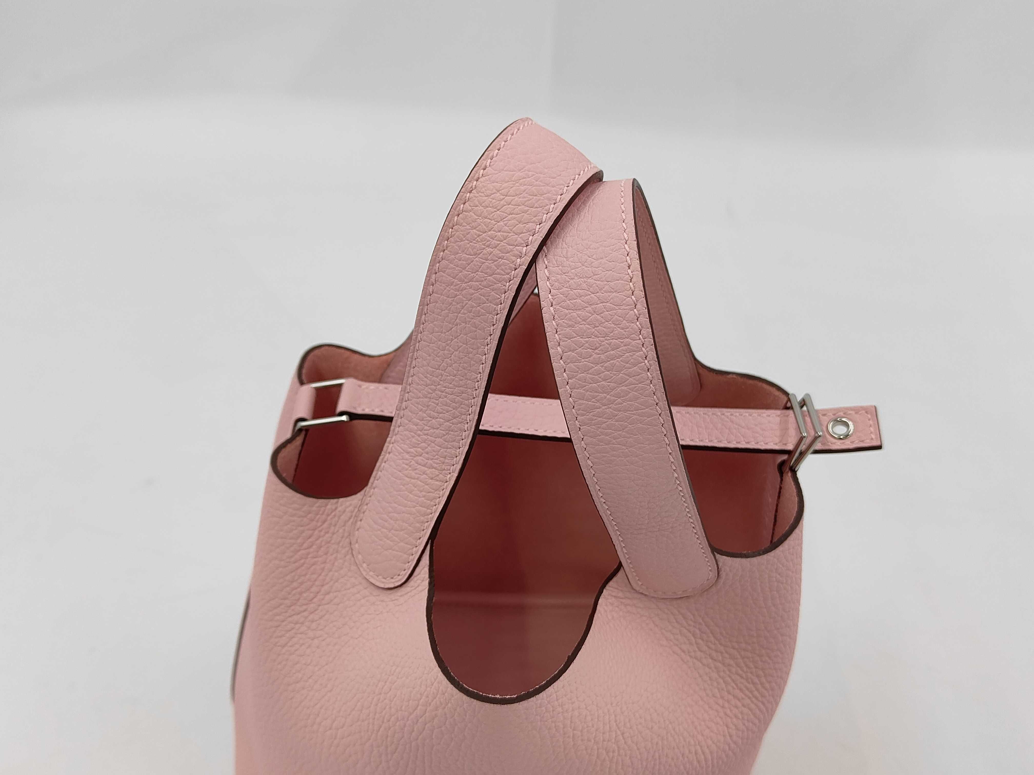 Picotin Lock 18 PM Rose Sakura Silver Hardware K Stamp Handbag — view 3
