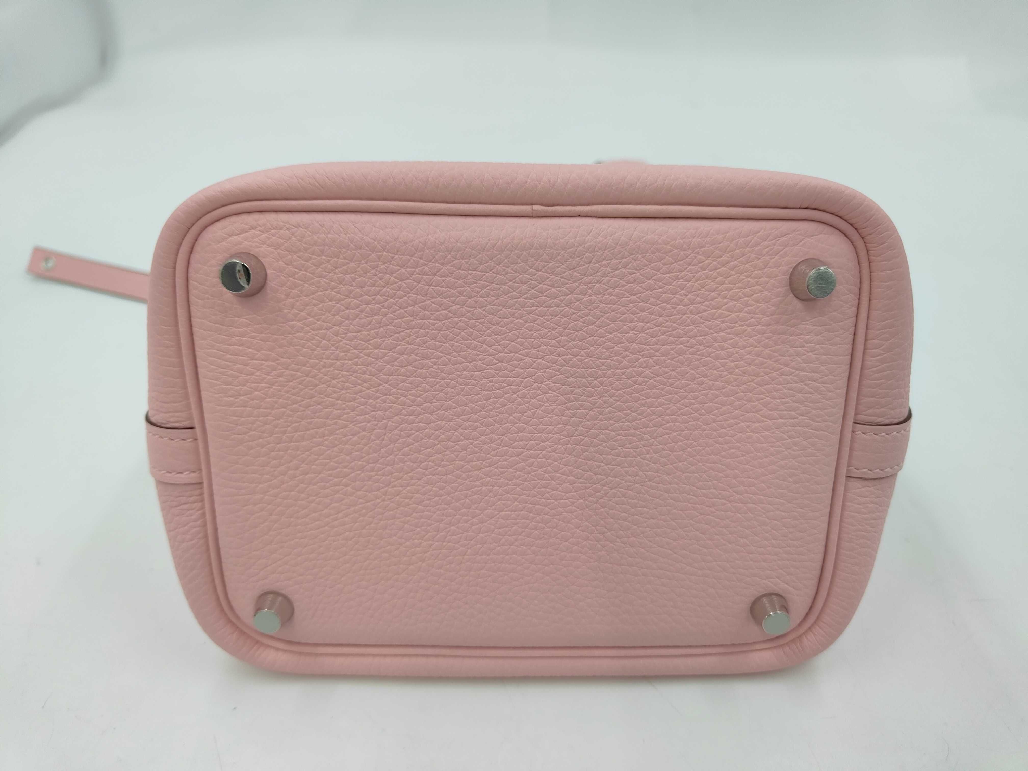 Picotin Lock 18 PM Rose Sakura Silver Hardware K Stamp Handbag — view 6