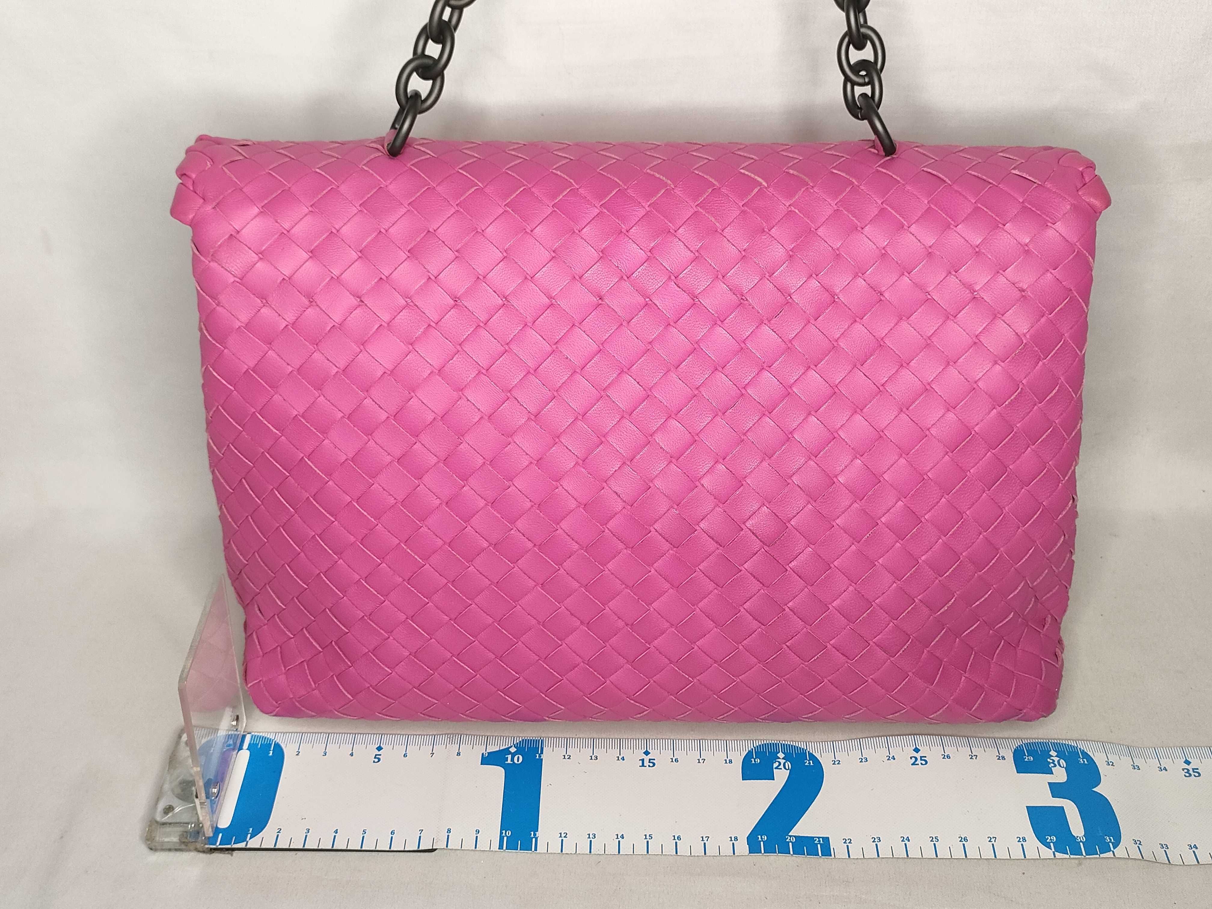 Intrecciato SG - Olympian Leather Chain Shoulder Bag Pink — view 2