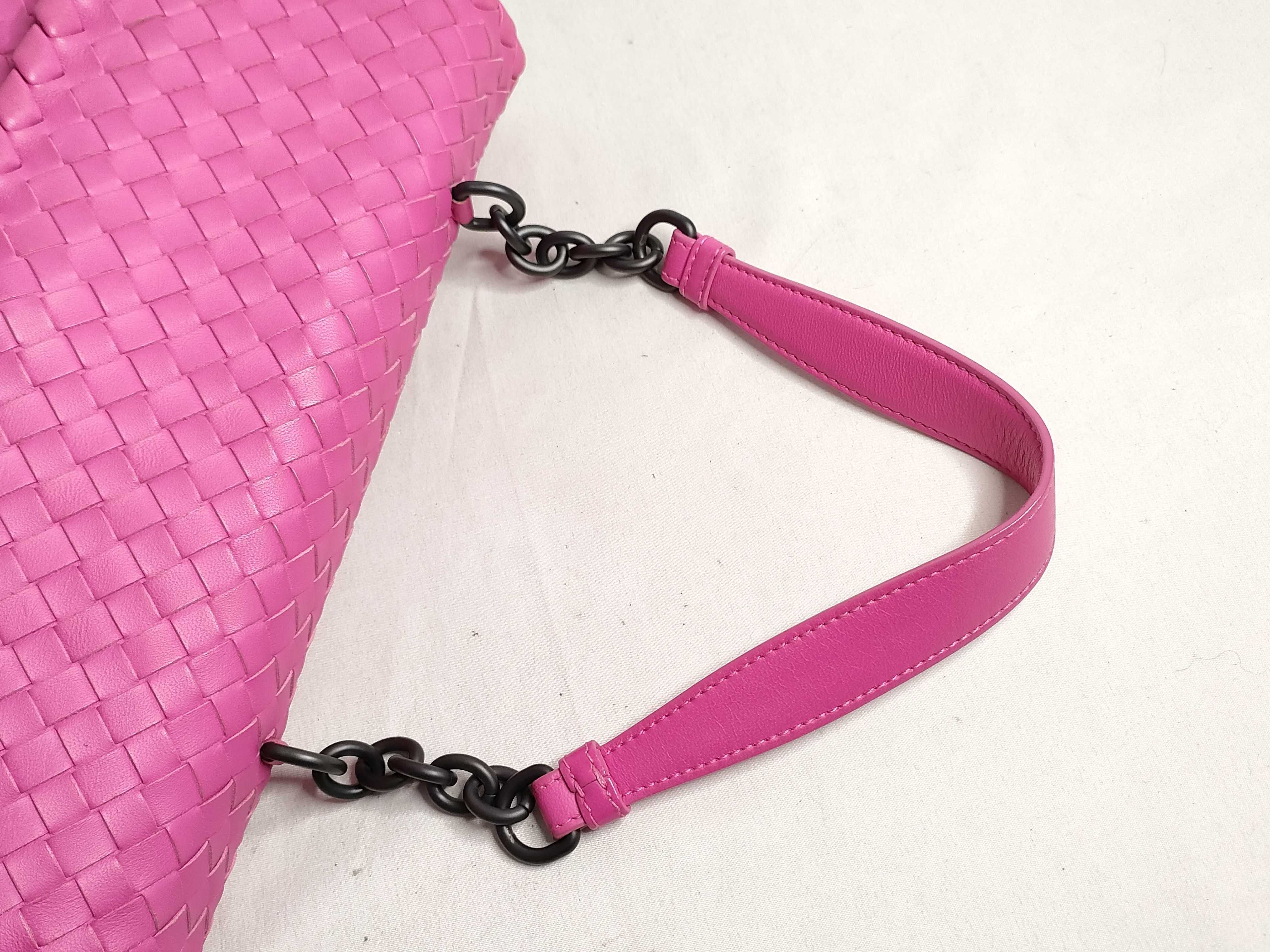 Intrecciato SG - Olympian Leather Chain Shoulder Bag Pink — view 3