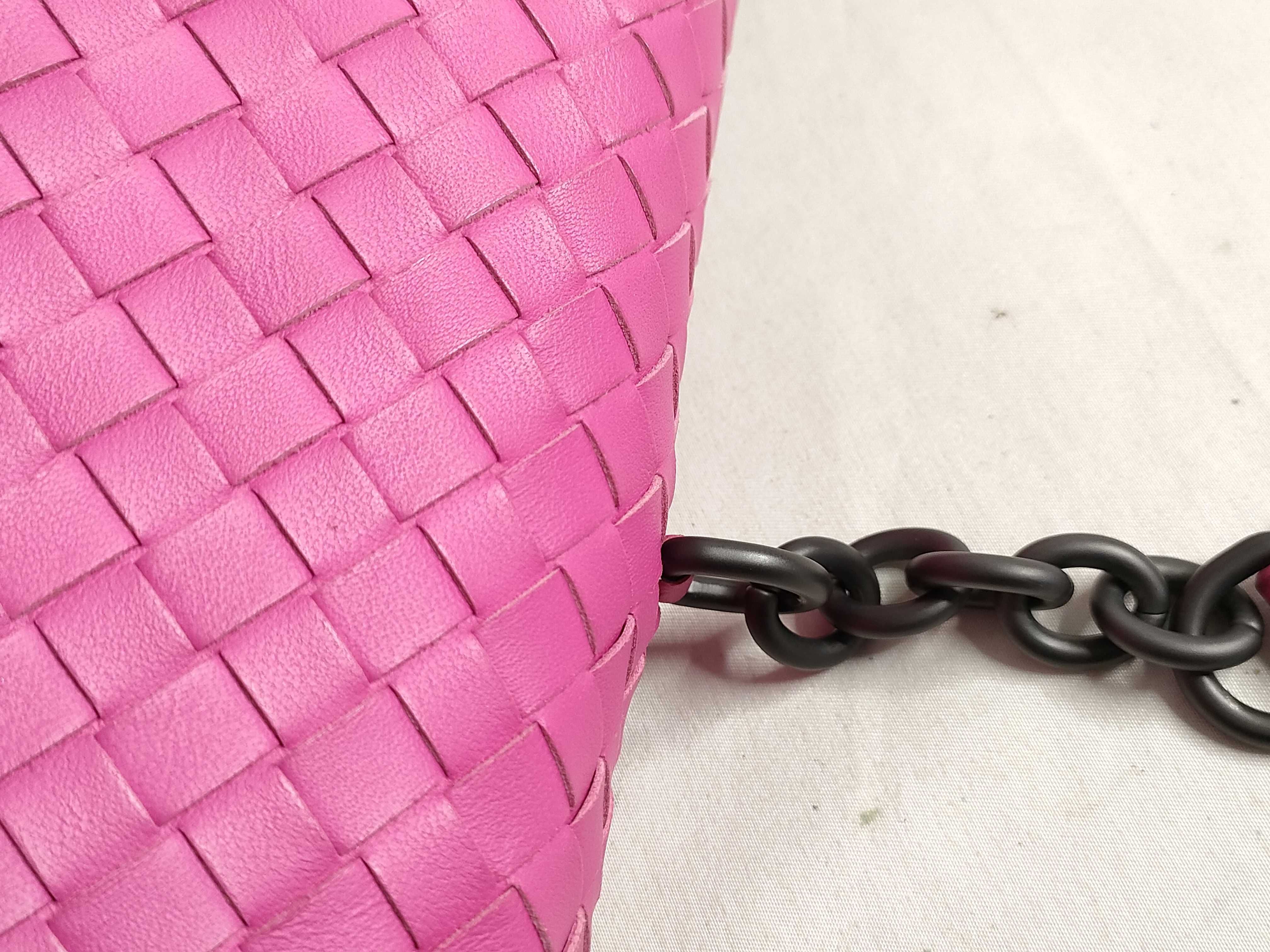 Intrecciato SG - Olympian Leather Chain Shoulder Bag Pink — view 5