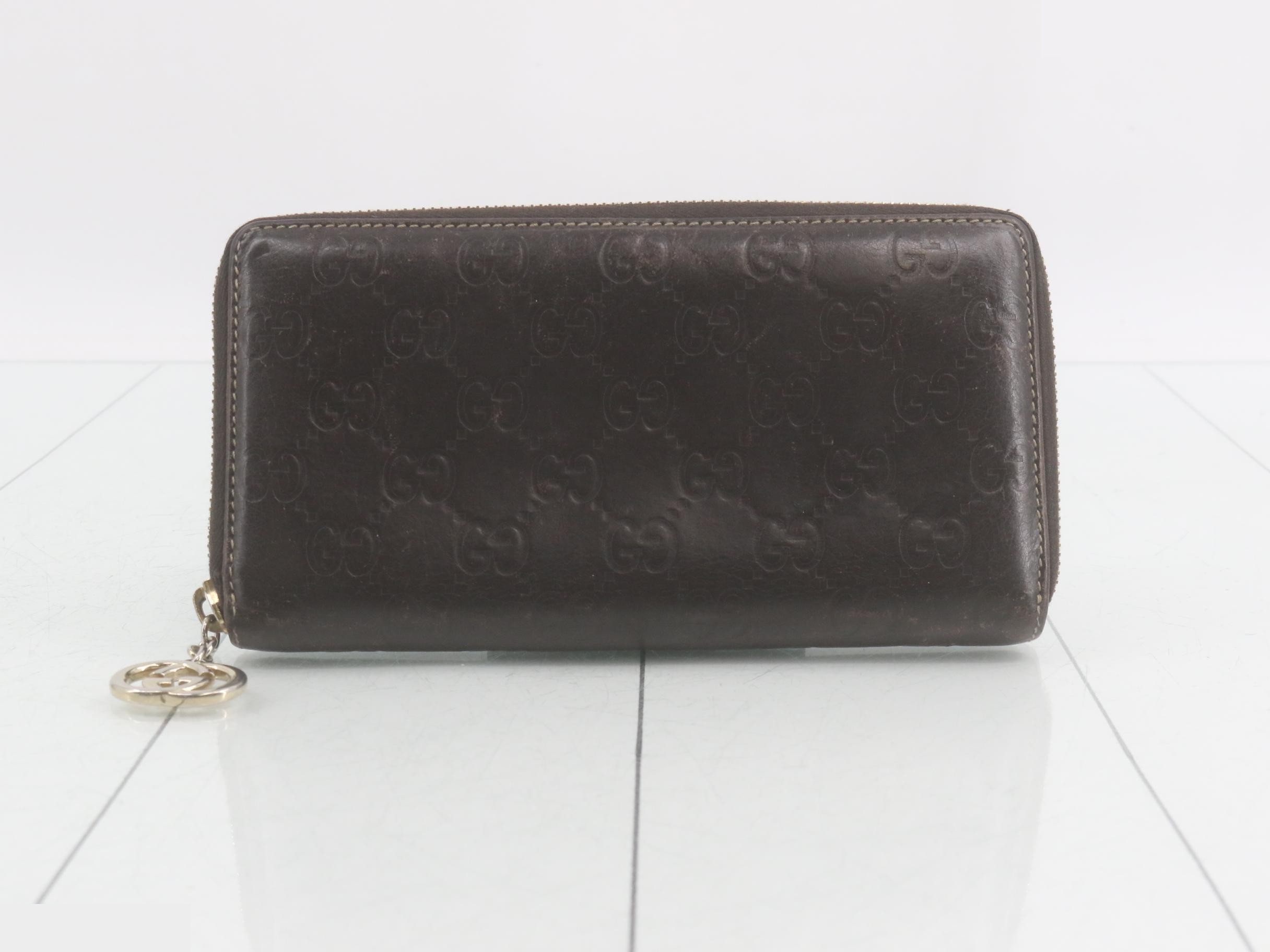 Guccissima 212110 Brown Round Zip Long Wallet