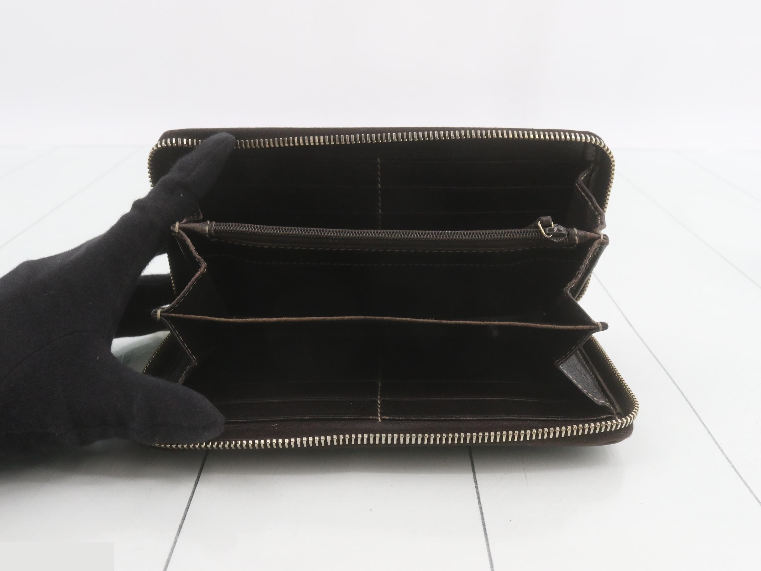 Guccissima 212110 Brown Round Zip Long Wallet — view 4
