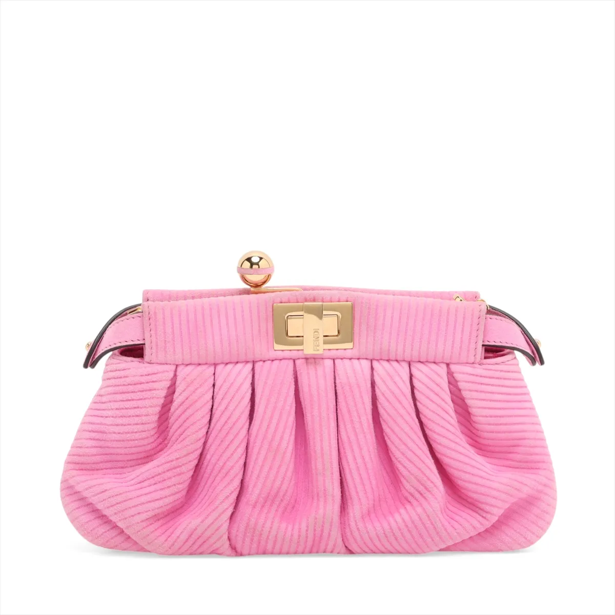 Peekaboo Suede Chain Shoulder Bag Pink 8BP118 — view 2