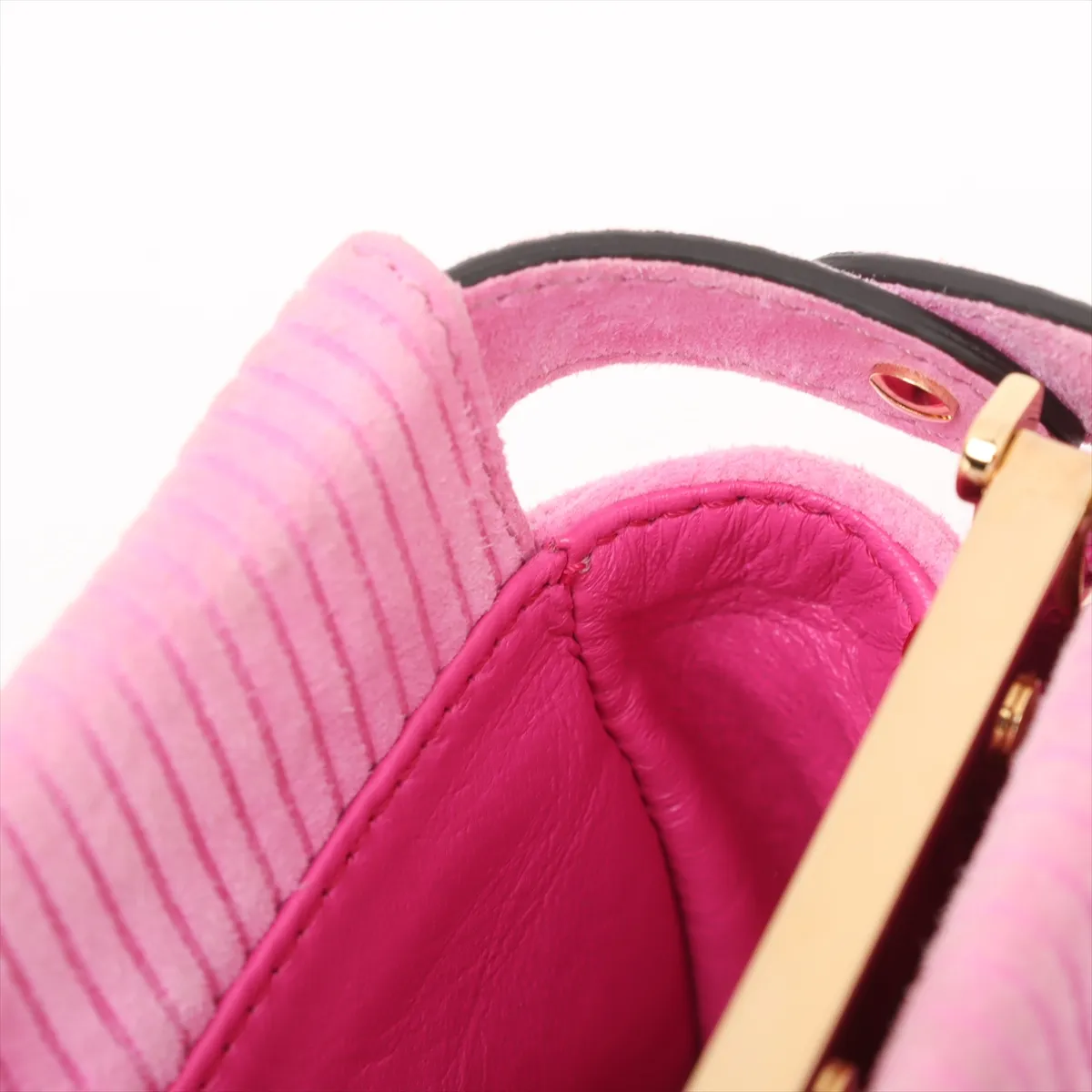 Peekaboo Suede Chain Shoulder Bag Pink 8BP118 — view 11