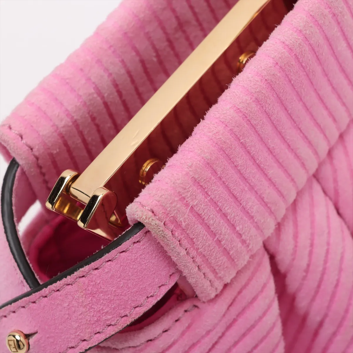 Peekaboo Suede Chain Shoulder Bag Pink 8BP118 — view 13
